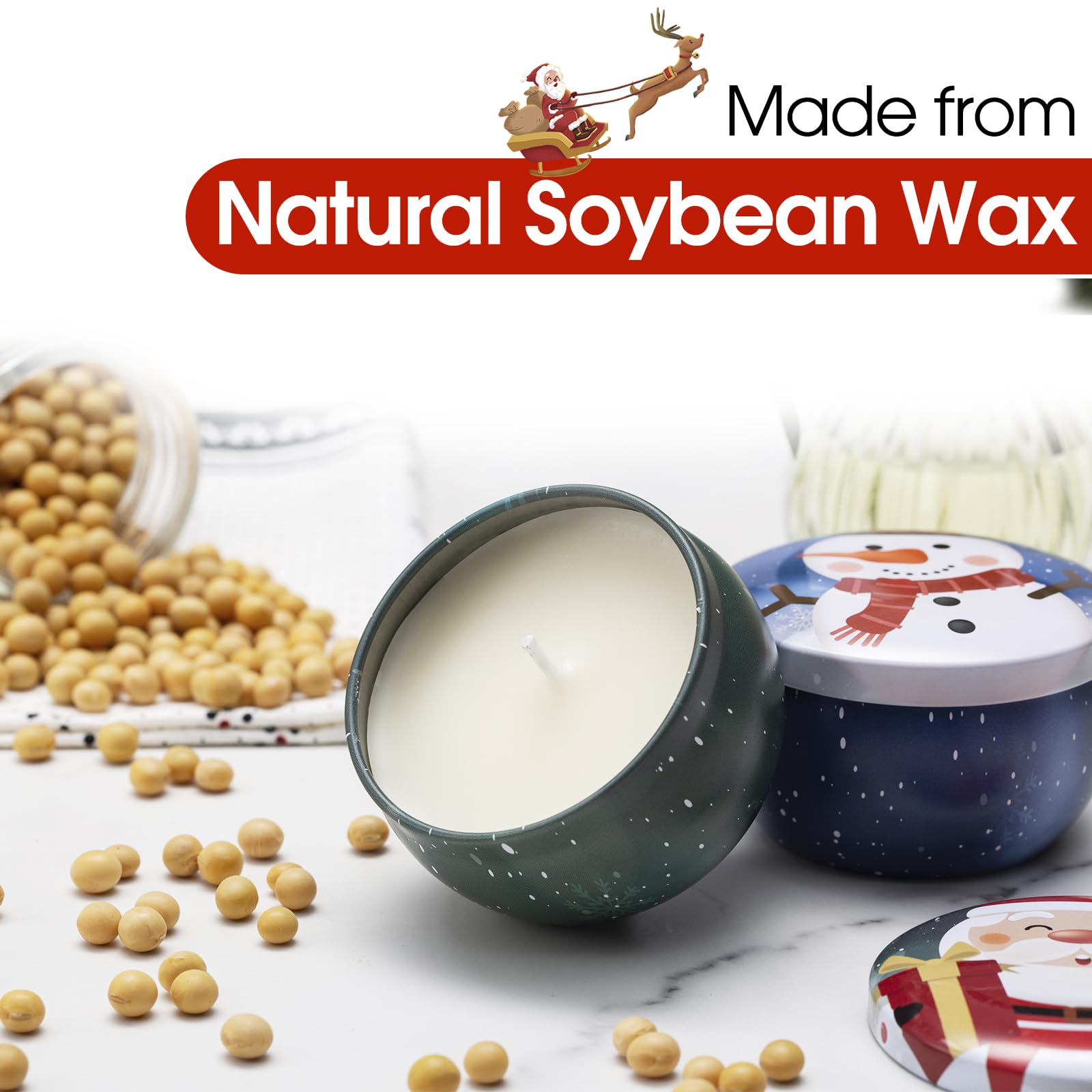 Hausware 3 Pack Scented Candles – Soy Wax, 72H Burn Time, Apple Cinnamon, Cedar & Vanilla Cake