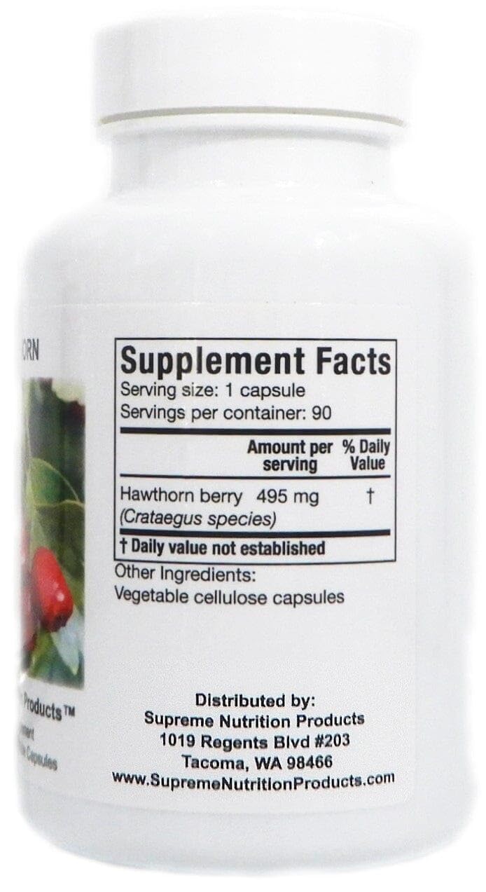 Supreme Nutrition Hawthorn, 90 Pure Hawthorn Berry Vegetarian Capsules (Pack of 2)