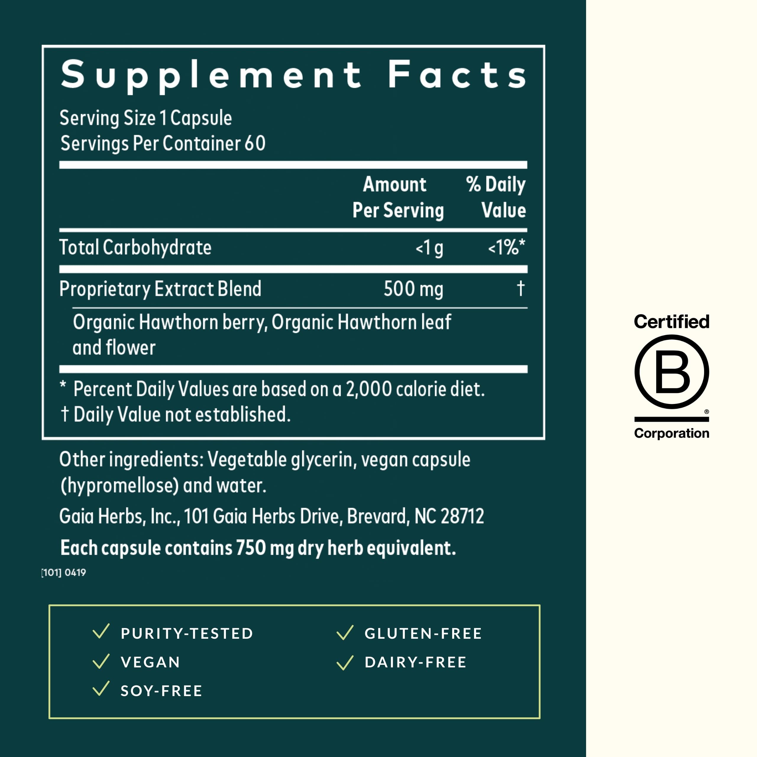 Gaia Herbs Hawthorn Supreme - Heart Health Support, 60 Vegan Liquid Capsules