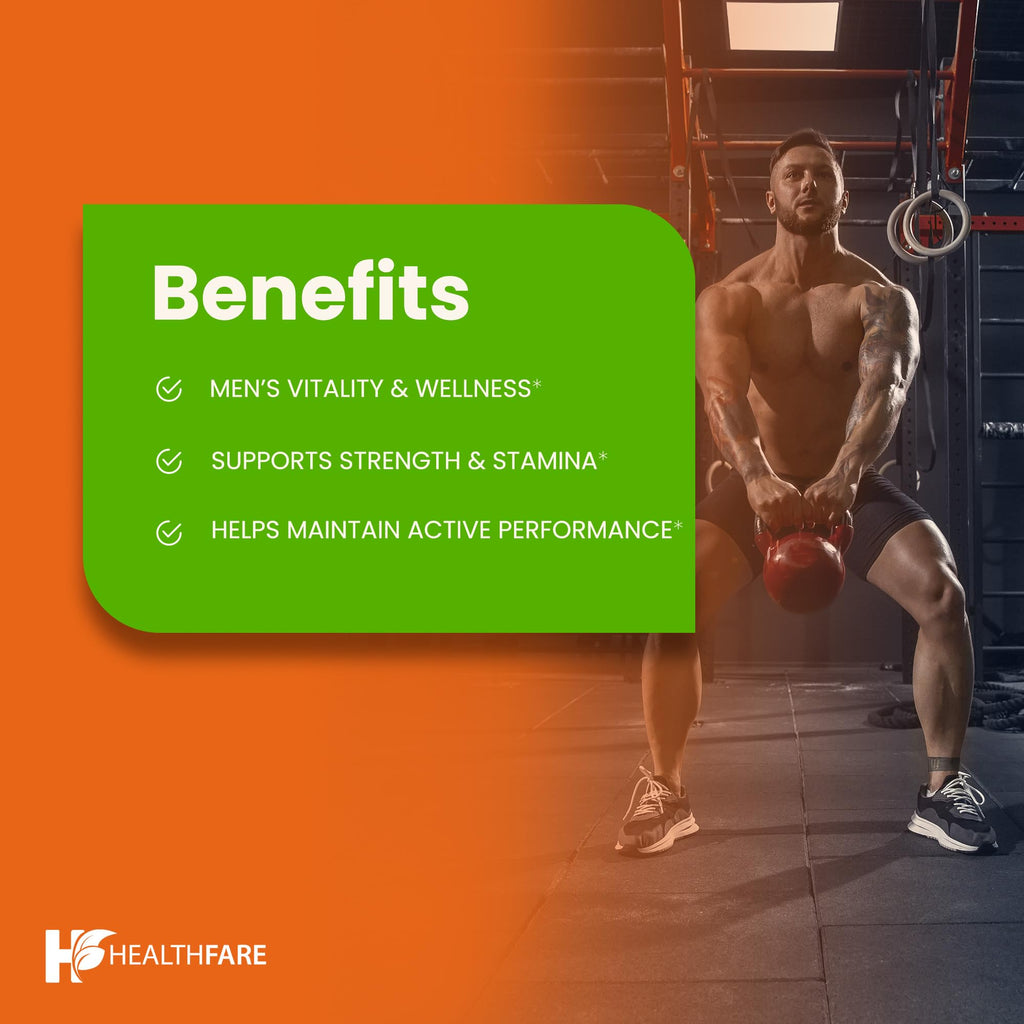 HealthFare Tribulus Terrestris for Men & Women | 32,500mg Ultra Potency Extract | 95% Saponins | 200 Capsules | Natural Strength, Energy & Stamina | Non-GMO, Gluten-Free, Made in USA