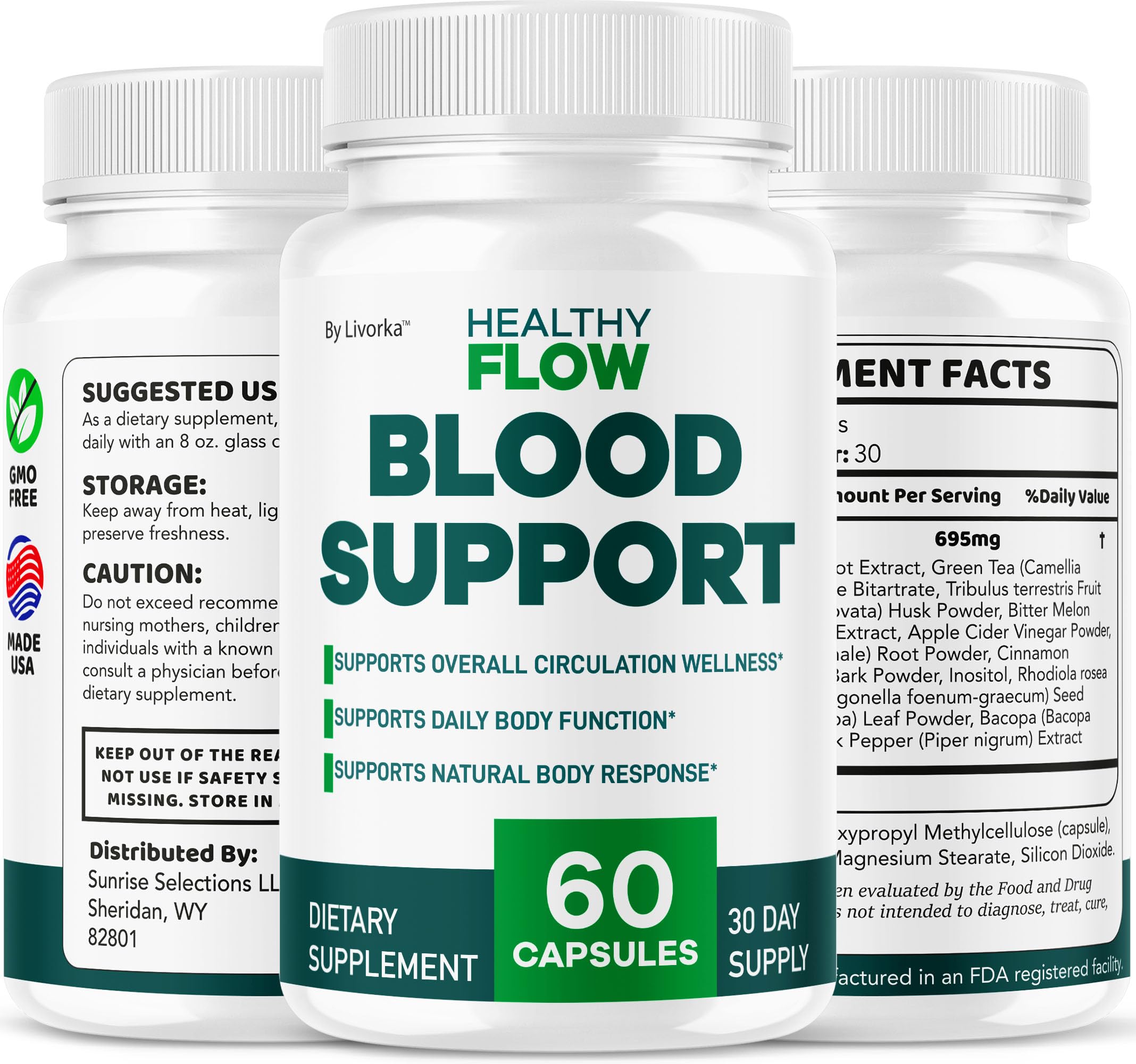 (2 Pack) Healthy Flow Blood Support – Premium Daily Capsules – 120 Count