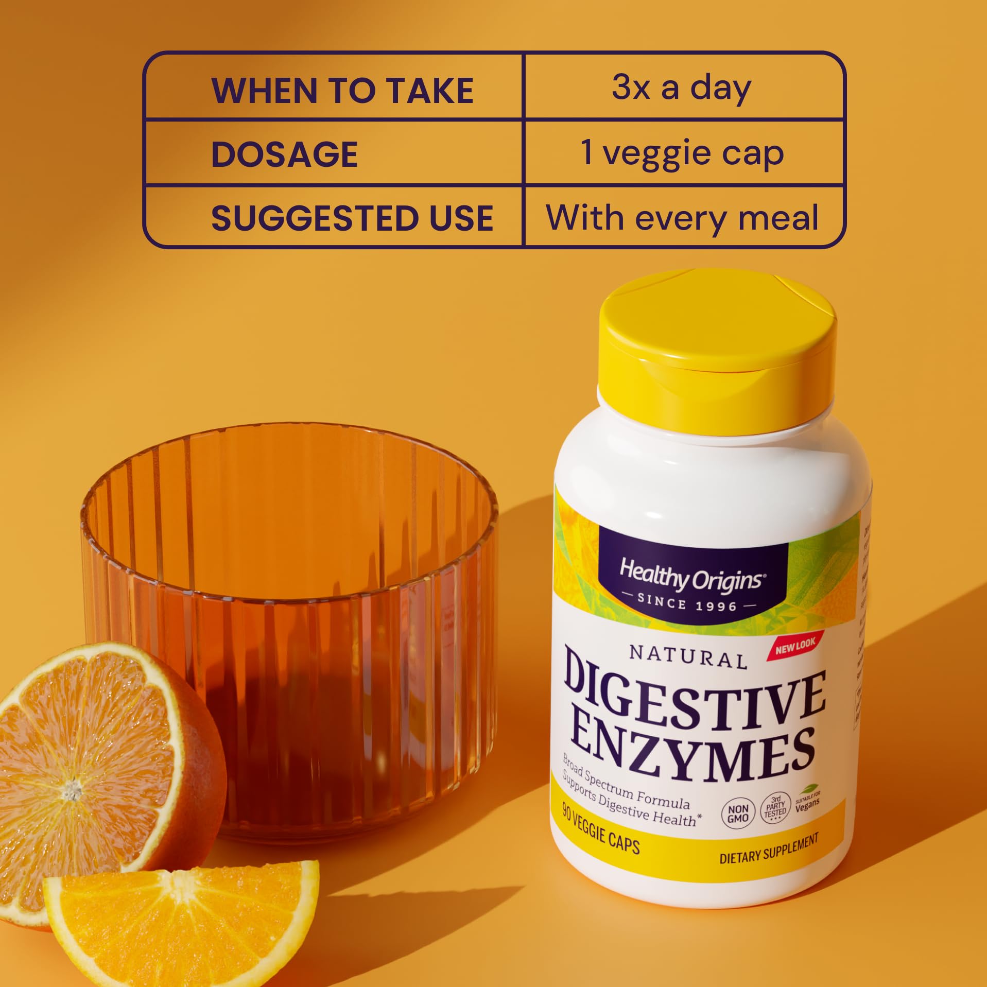 Healthy Origins Digestive Enzymes – Broad Spectrum, Gluten Free, Non-GMO | 180 Veggie Caps