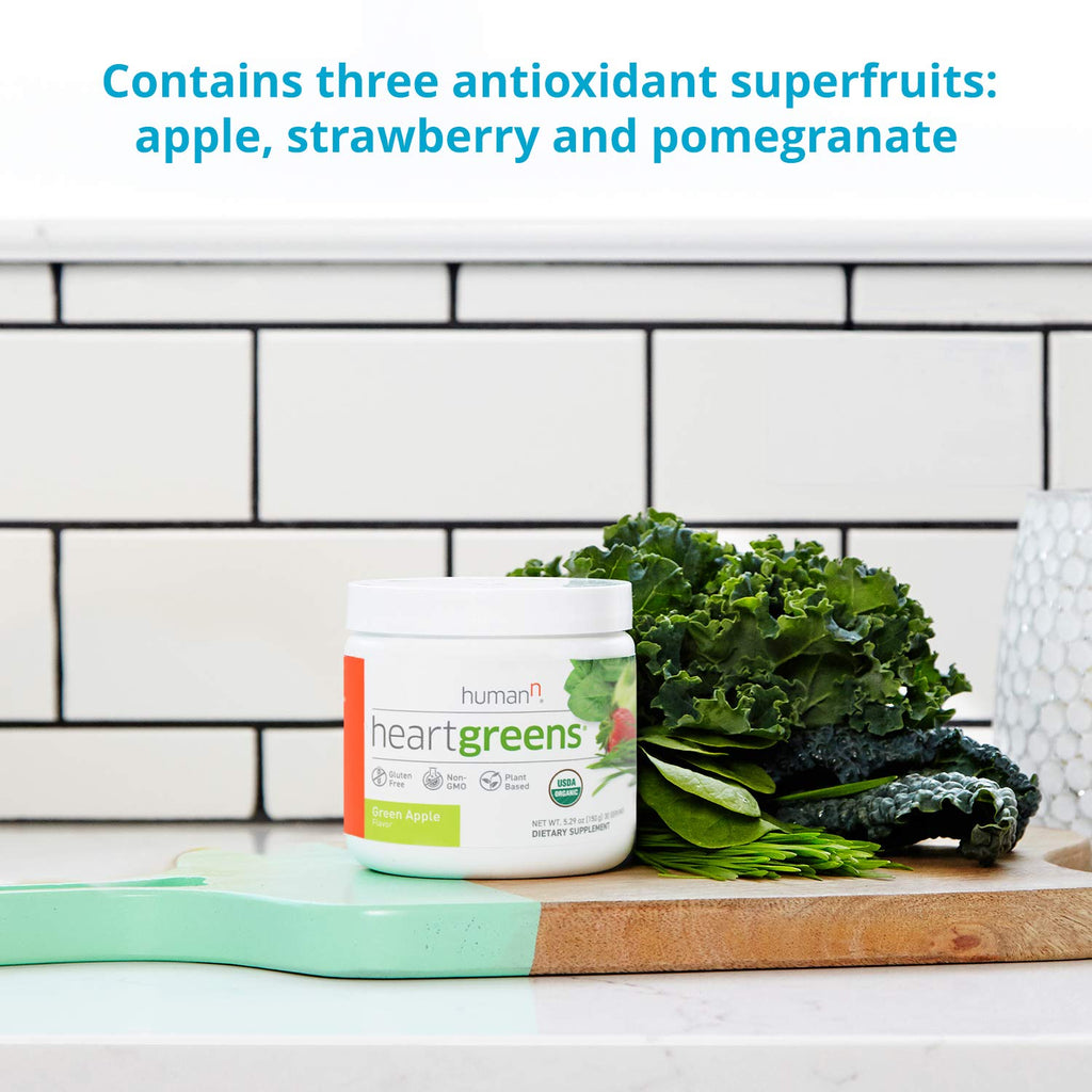 HeartGreens by humanN - Organic Greens Powder (Green Apple, 5.29 oz)