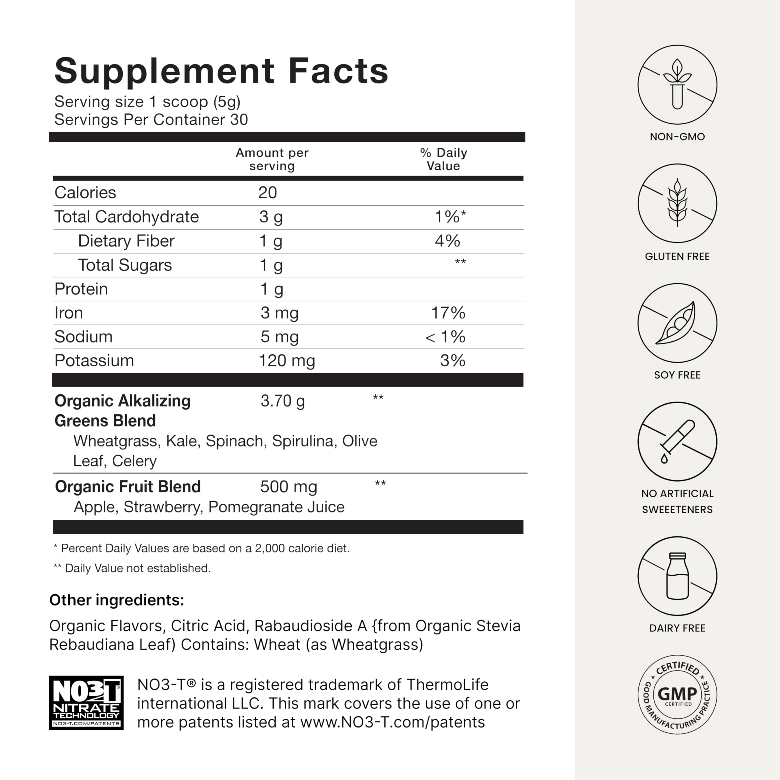 HeartGreens by humanN - Organic Greens Powder (Green Apple, 5.29 oz)
