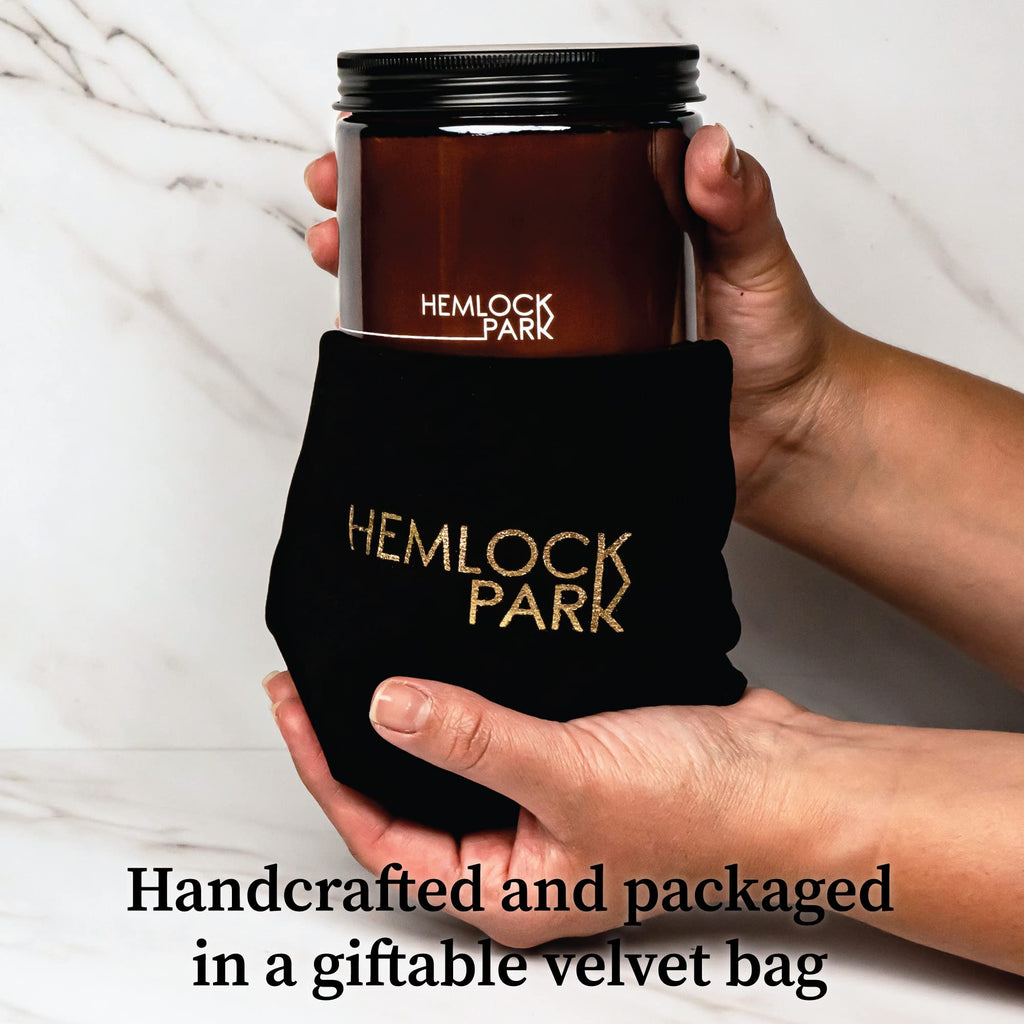 Hemlock Park Crackling Wood Wick Candle – Handcrafted Coconut Wax (16 oz, Blue Sage)