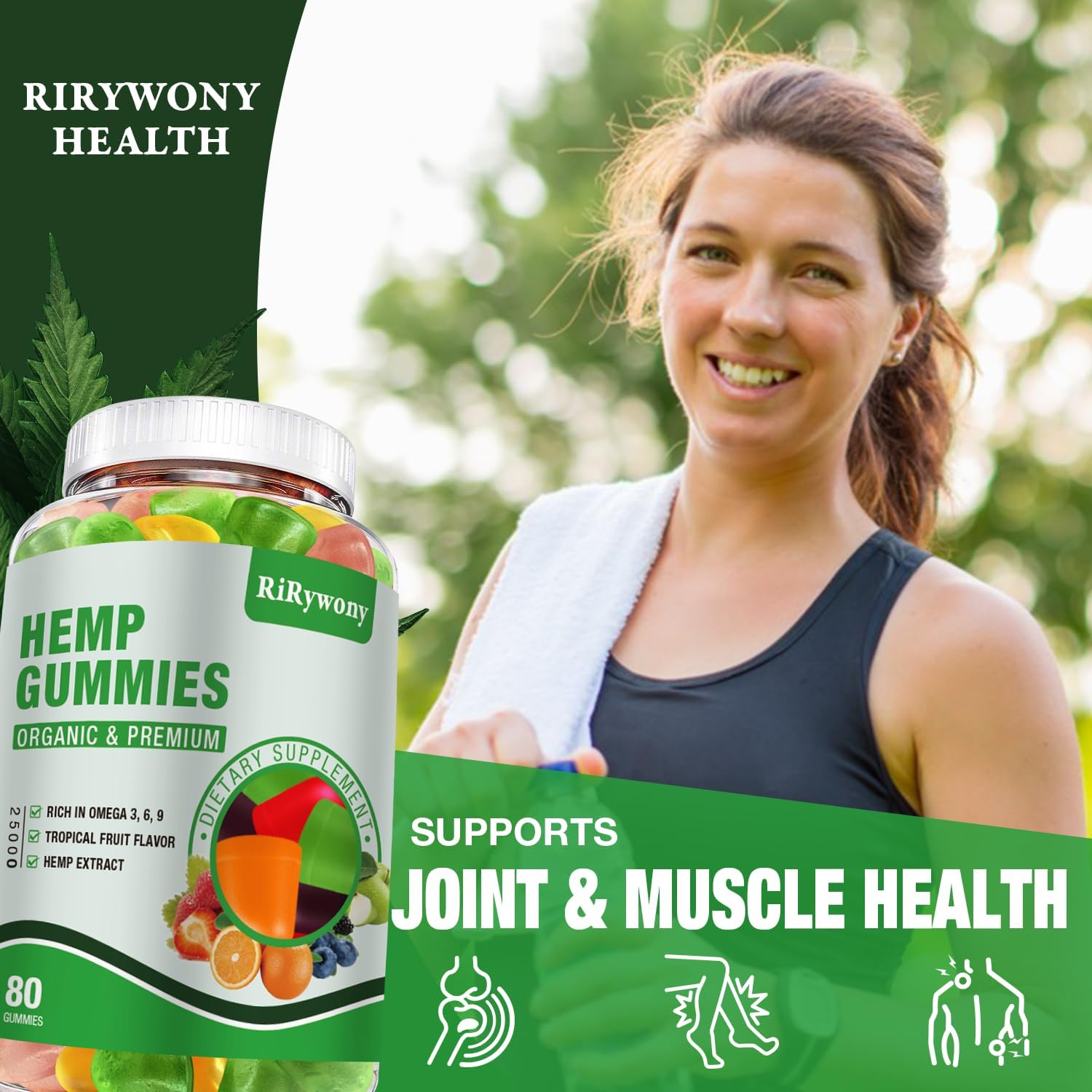 Hemp Gummies (3 Packs) – High Potency Organic Hemp Oil Extract, 240 Count
