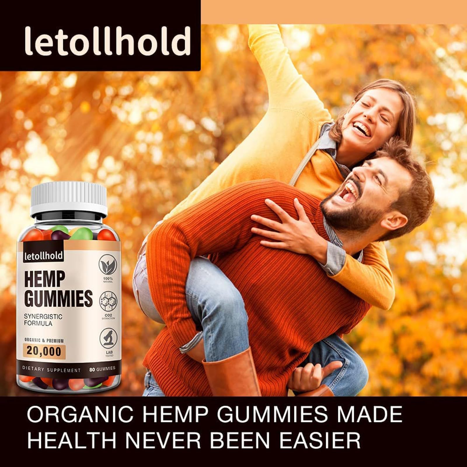 Letollhold Hemp Gummies – Sleep, Pain & Anxiety (1 Pack) | High Potency, Low Sugar