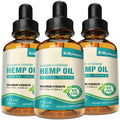 Hemp Oil High Potency Organic Drops - Maximum Strength Hemp Oil Tincture | Vegan 3 Pack