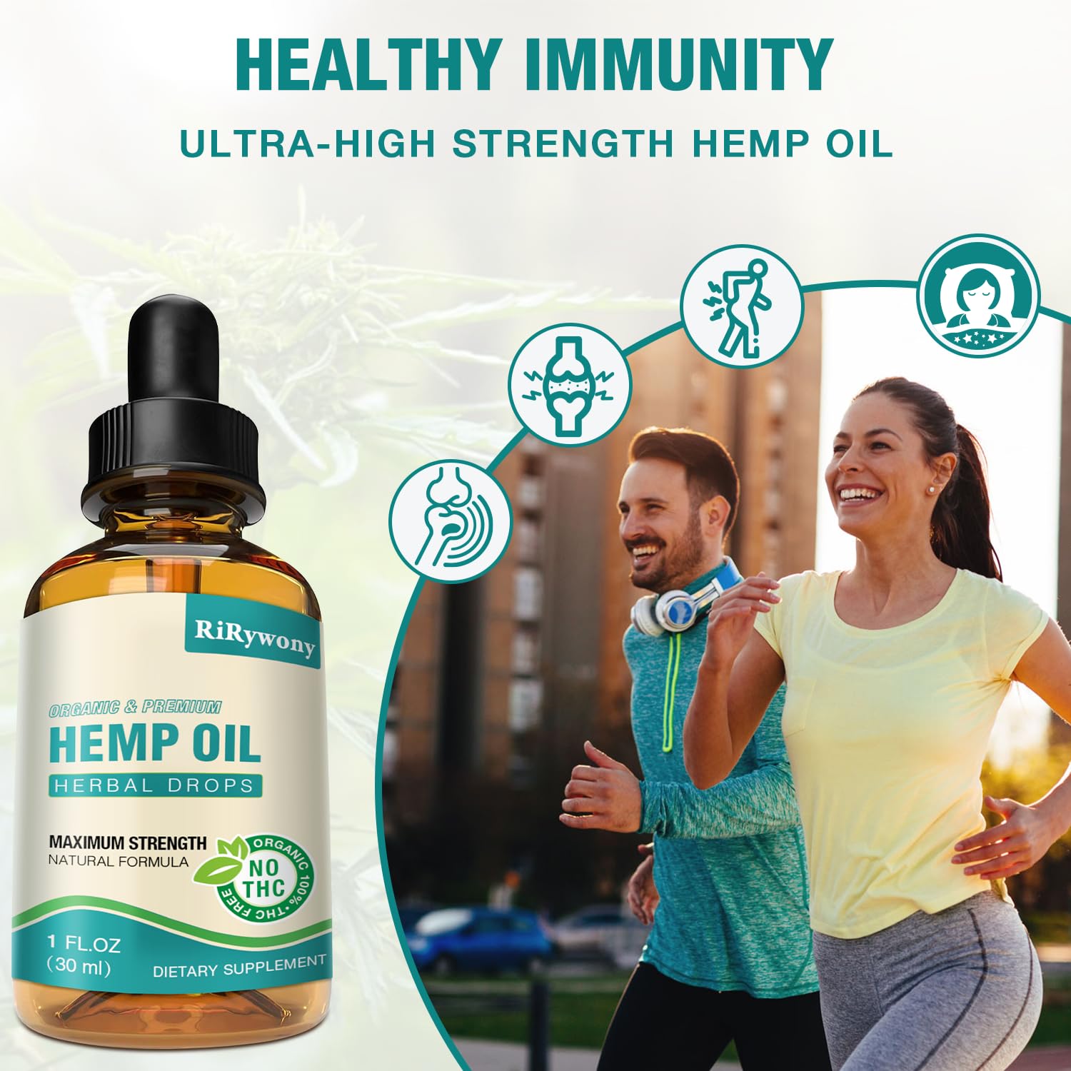 Hemp Oil High Potency - 3 Pack Maximum Strength Organic Hemp Drops for Adults | Natural Relax & Good Mood | Vegan Tincture