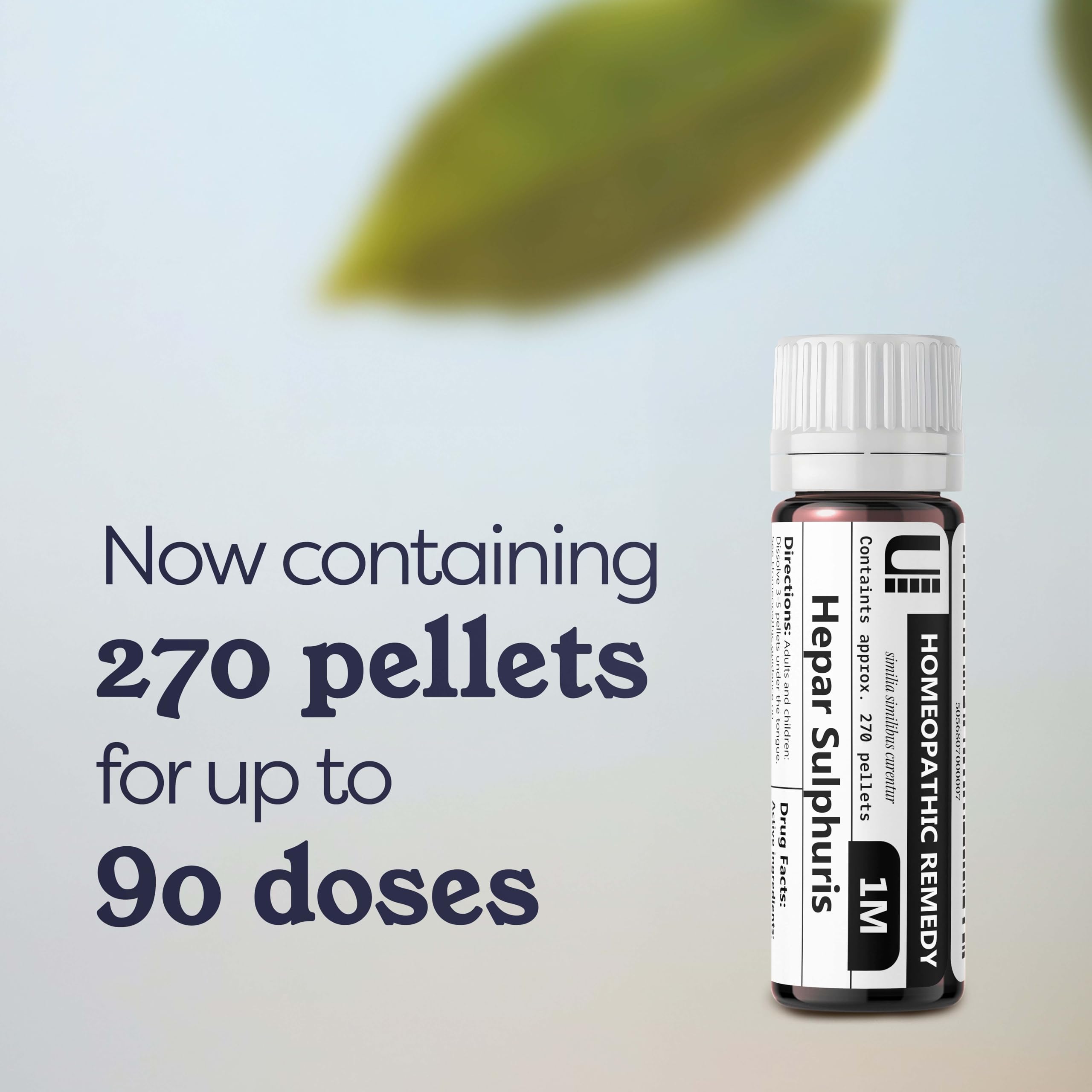 Hepar Sulphuris Calcareum 1M Homeopathic Remedy, 270 Pellets
