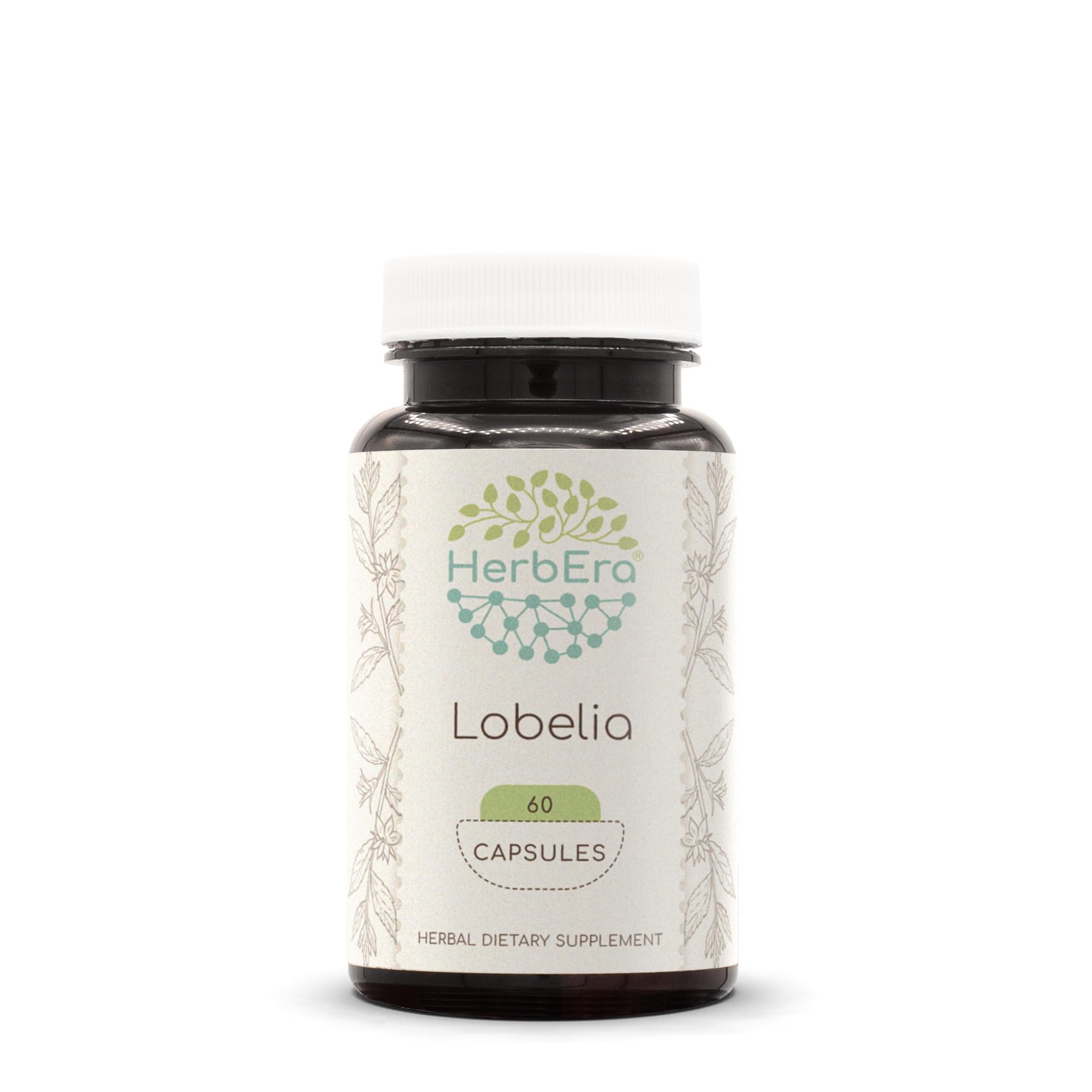 HerbEra Lobelia 60 Capsules - 750 mg Dried Lobelia Herb
