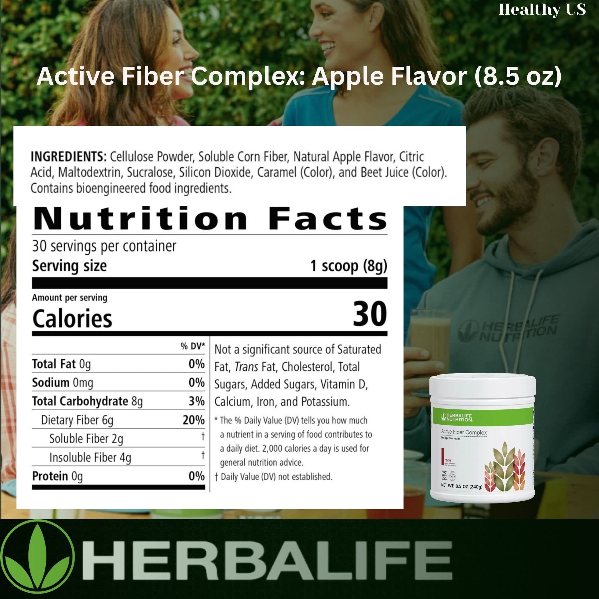 Herbalife Active Fiber Complex Apple Flavor – 7.4 oz (210 g)