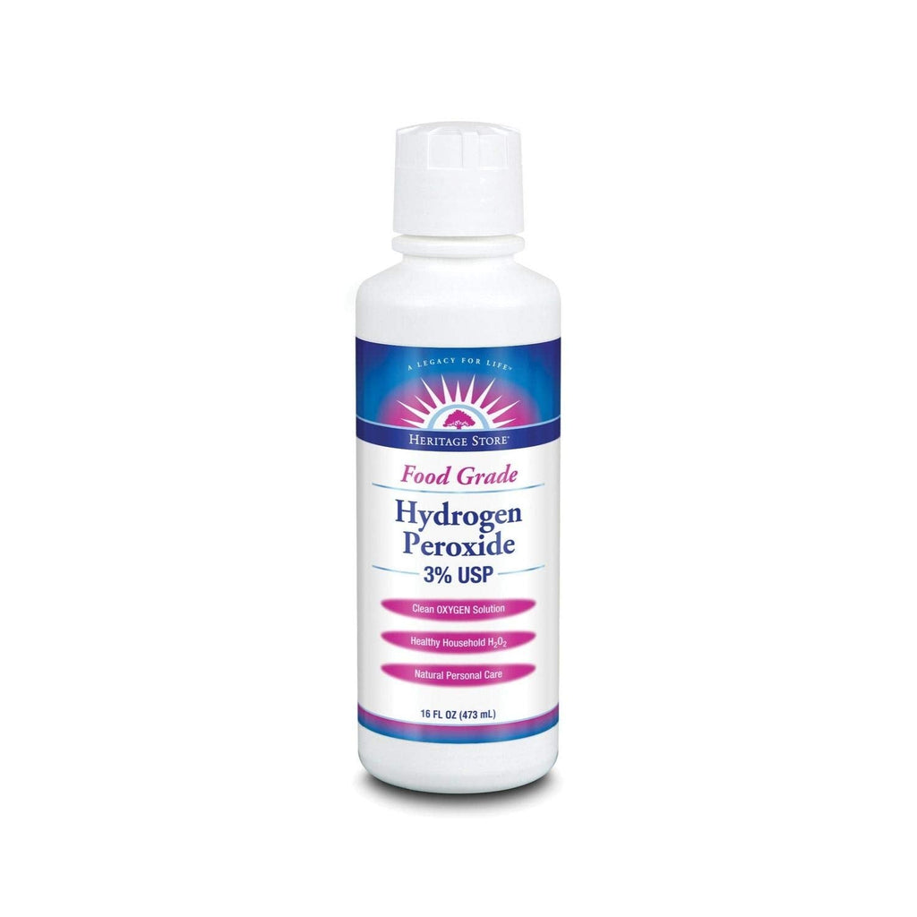 Heritage Store Hydrogen Peroxide 3% – Fragrance Free, 16 oz, Plastic Bottle