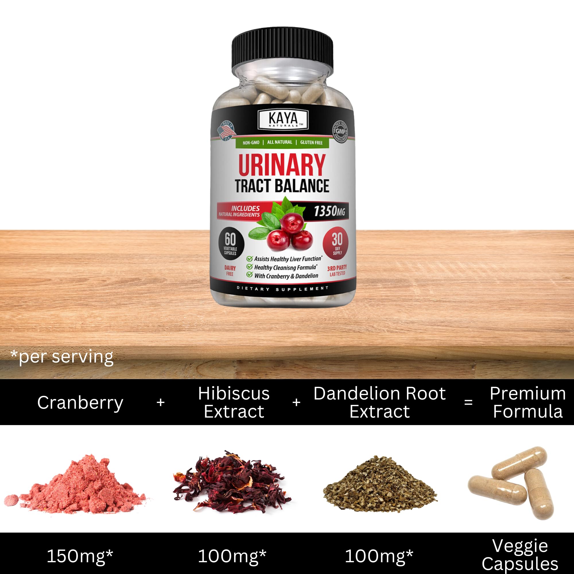 Kaya Naturals D-Mannose 60 Veggie Capsules (Pack of 2) | Urinary Tract & Bladder Health