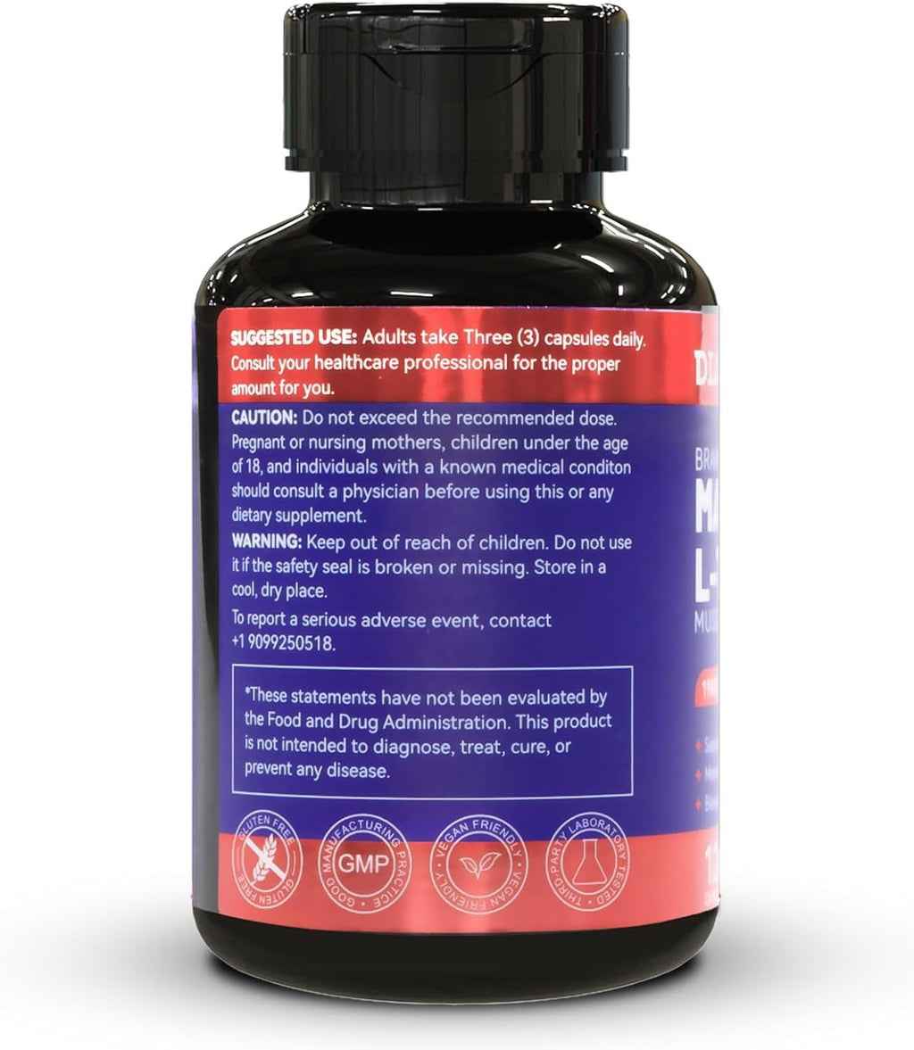 Magnesium L-Threonine, High Absorption Magnesium Supplement,1900mg Magnesium Threonine, Gluten Free, Non-GMO,180 Vegan Capsules