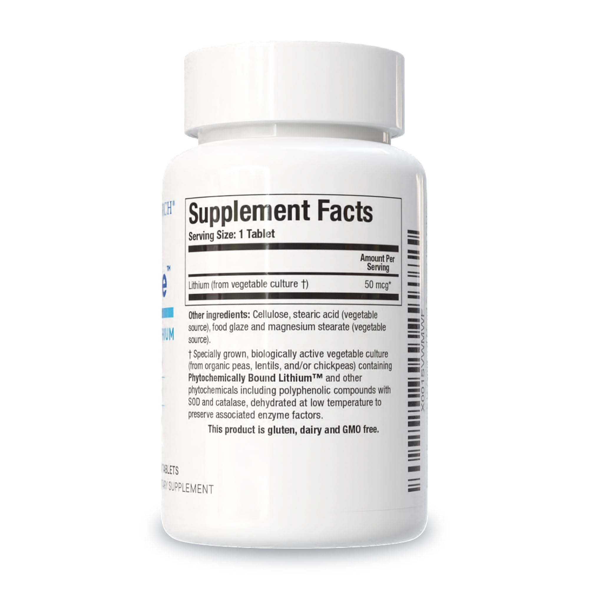 Biotics Li Zyme 50 mcg Lithium – Whole Food, Phytochemically Bound | Brain Function & Mood Support | 100 Tablets