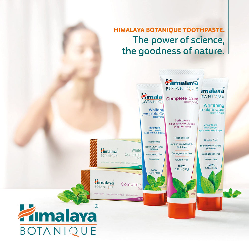 Himalaya Botanique Complete Care Whitening Toothpaste - Peppermint, Fluoride Free (5.29 oz, 4 Pack)