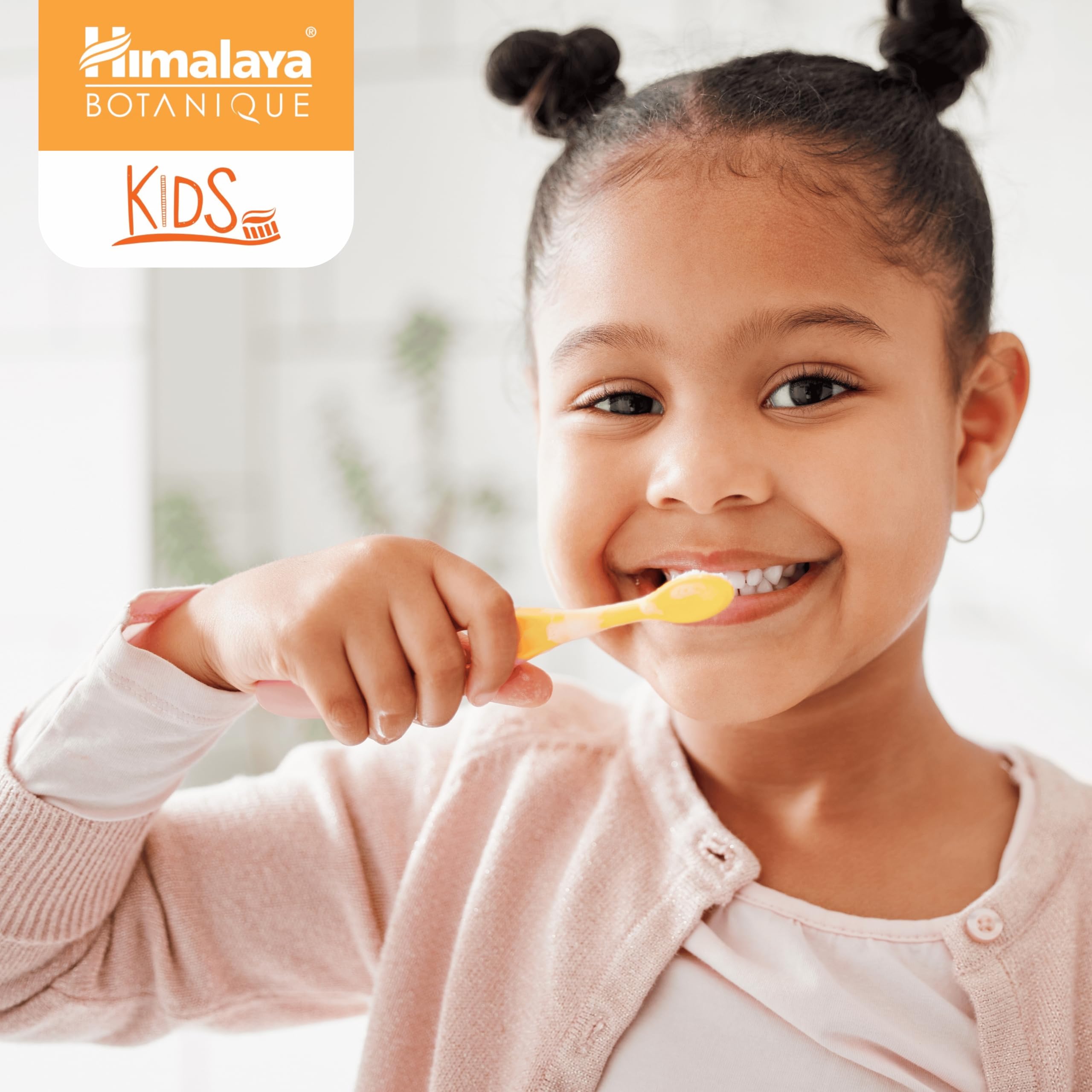 Himalaya Botanique Kids Toothpaste – Herbal Orange Flavor, Fluoride Free, SLS Free, Vegan | 4 Oz x 4 Pack
