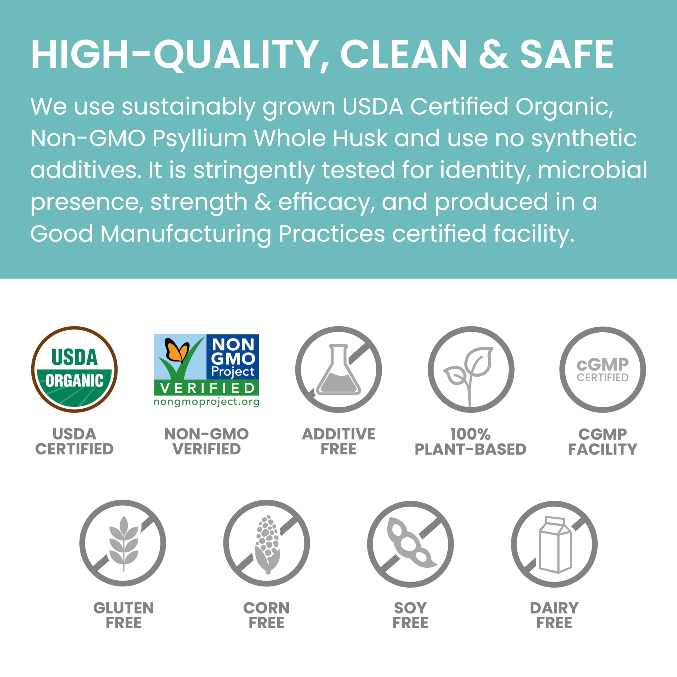 Himalaya Organic Psyllium Whole Husk - Daily Fiber, 12 oz (USDA Organic, Non-GMO)