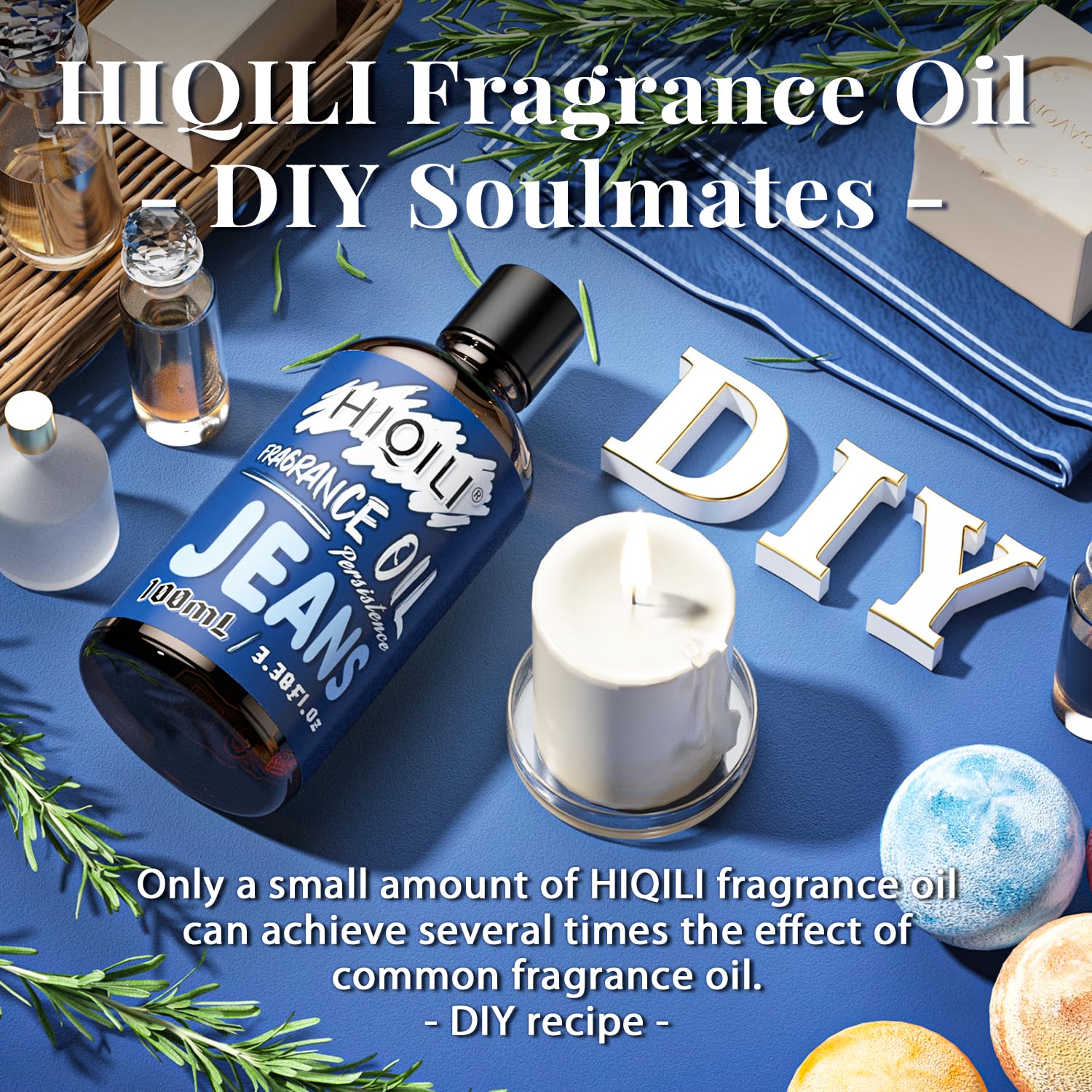 HIQILI Jeans Fragrance Oil - Diffuser, Candles & Soap - 3.38 Fl Oz
