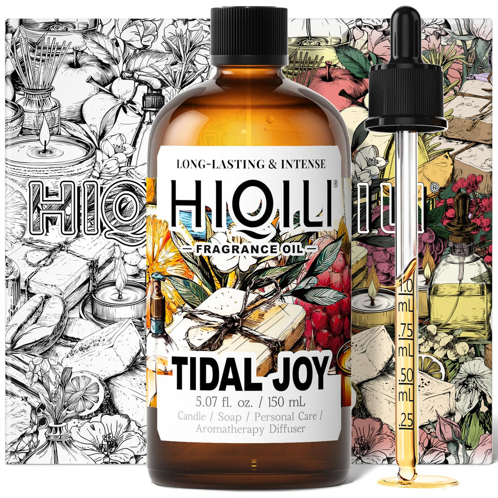 HIQILI Tidal Joy Fragrance Oil – Brown Sugar & Lemon, Diffuser, Candle & DIY (5.07 fl oz)