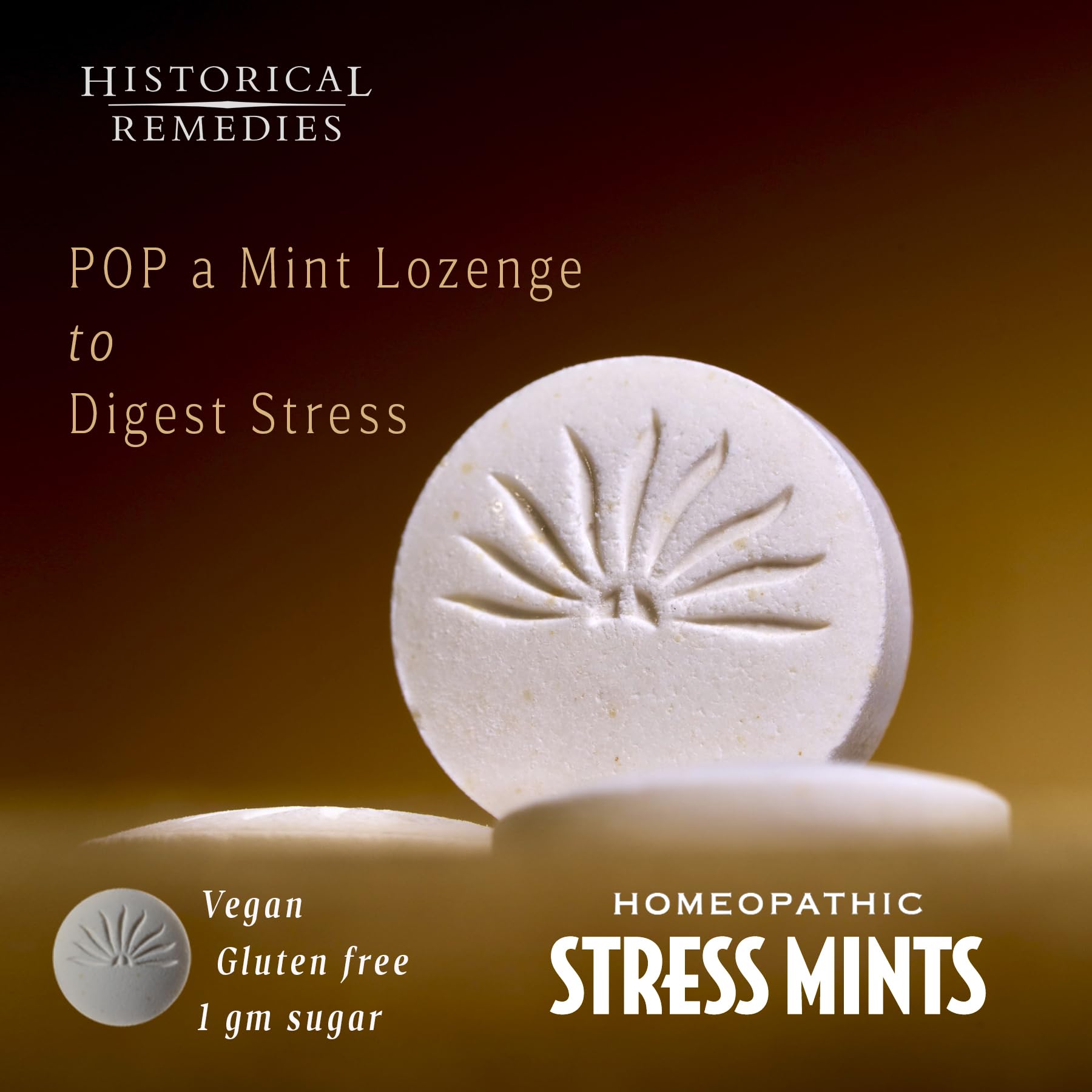 Historical Remedies Stress Mints (6 Pack) - Homeopathic Lozenges for Stress & Digestion | Organic Peppermint