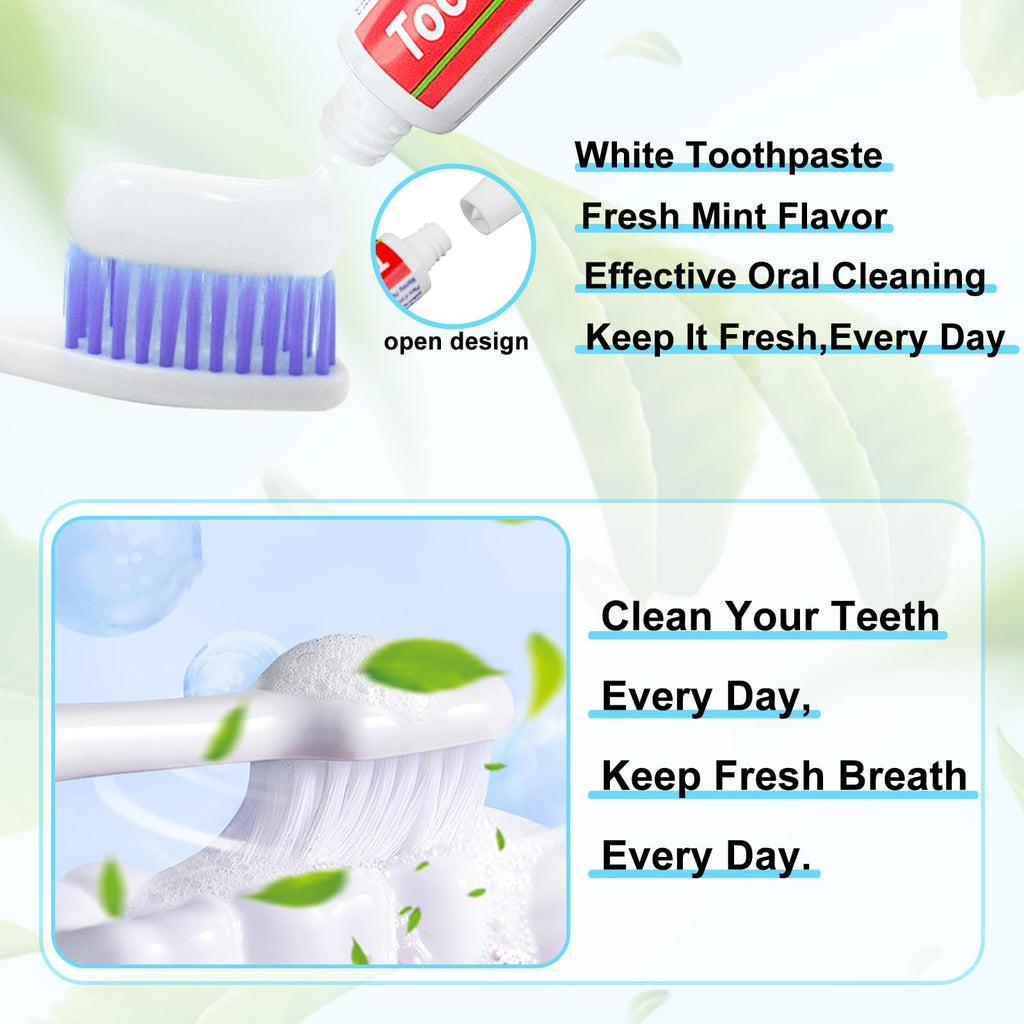 HOIQIRY 30 Tubes Travel-Size Toothpaste Bulk – Mint, 0.176 oz Each
