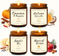 Holiday Candle Gift Set – Cinnamon Pumpkin, Apple Vanilla, Orange Jasmine & Cedarwood Spice | Long-Lasting Soy Candles
