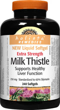 Holista Extra Strength Milk Thistle 250 mg - 240 Softgels | 30:1 Extract, 60% Silymarin