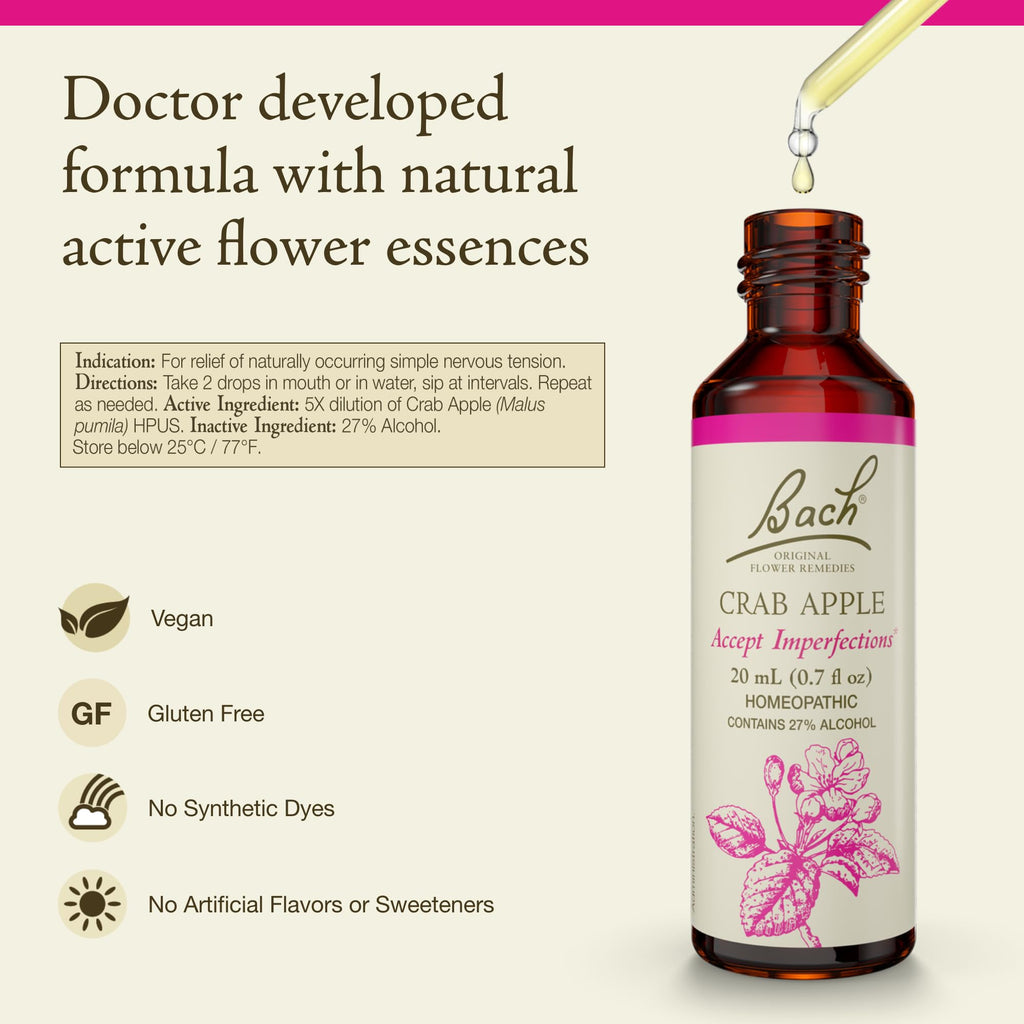 Bach Crab Apple – Accept Imperfections | Homeopathic Flower Remedy 20mL