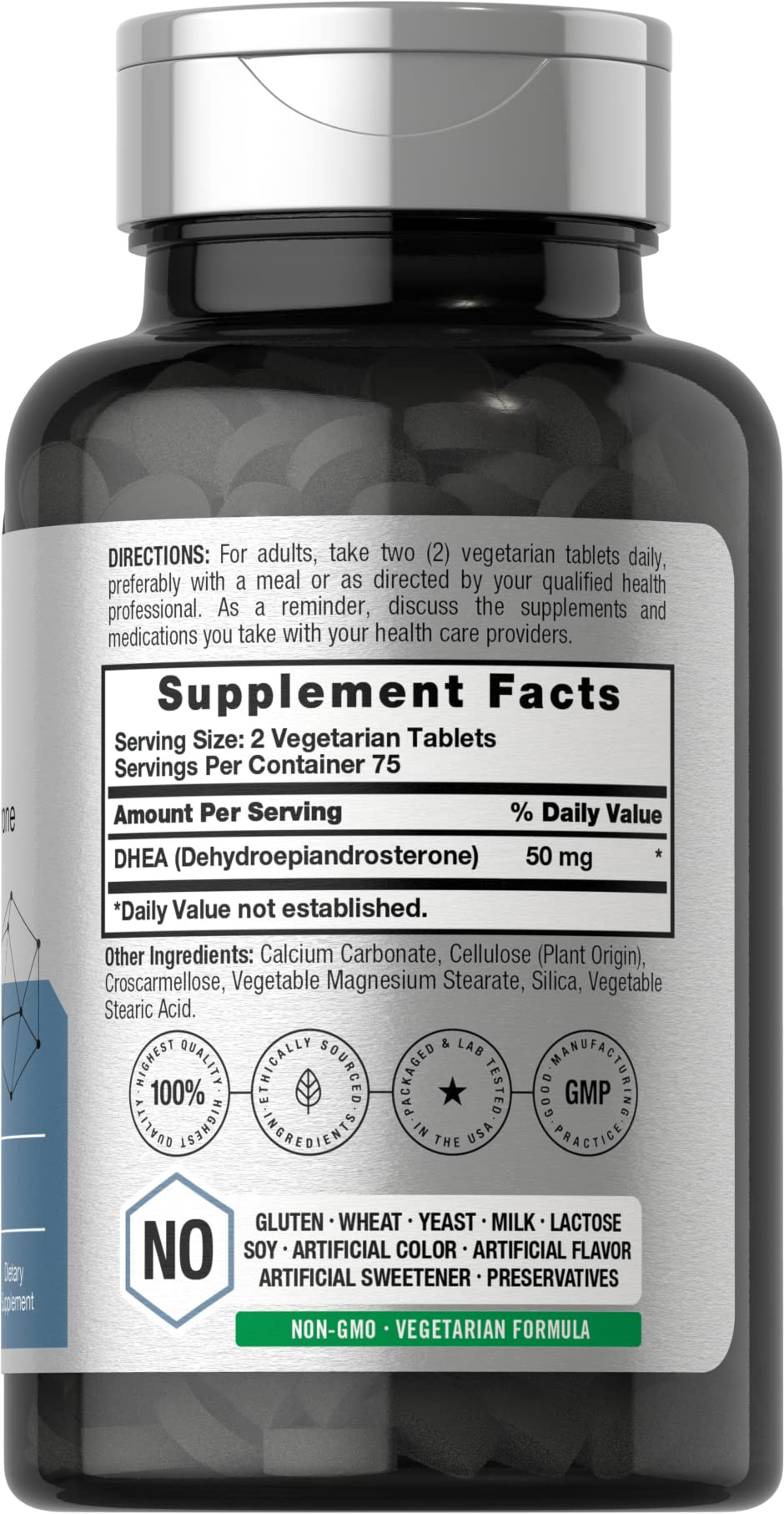 Horbäach DHEA 50mg | 150 Tablets | Non-GMO, Gluten Free