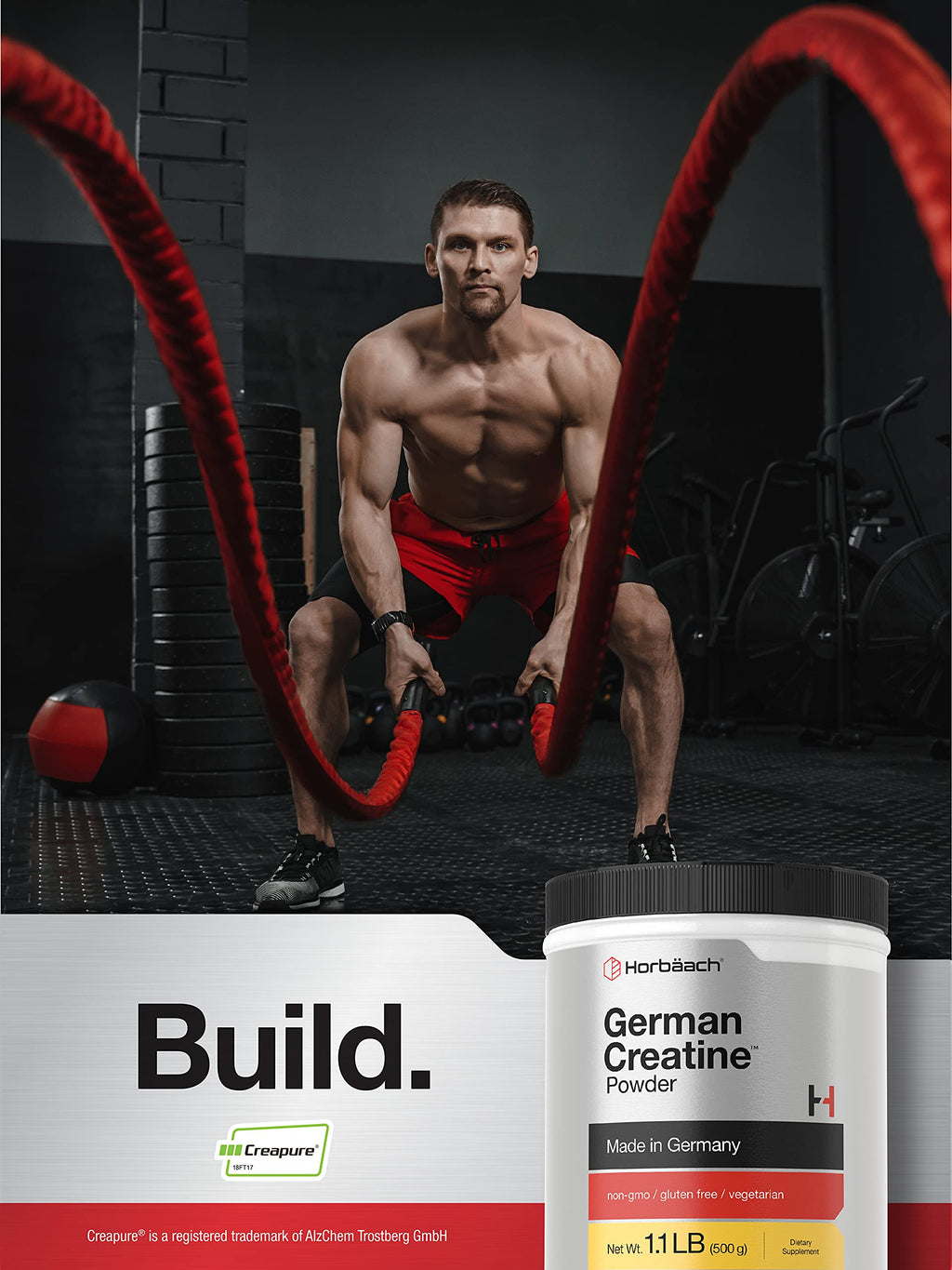 Horbäach German Creatine Powder 500g – Creapure, Made in Germany
