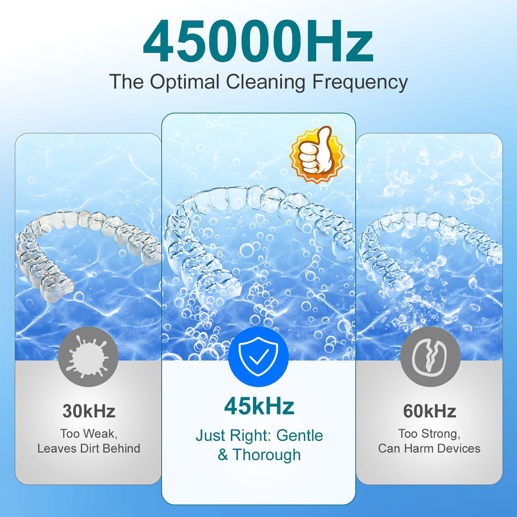 Hossili Ultrasonic Retainer Cleaner Machine – 200ML, 45kHz, 4 Modes, Digital Timer