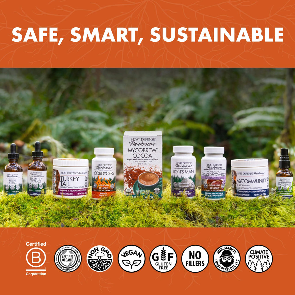 Host Defense Breathe Capsules – Immune & Respiratory Support Mushroom Supplement with Chaga, Reishi & Cordyceps – 120 Capsules