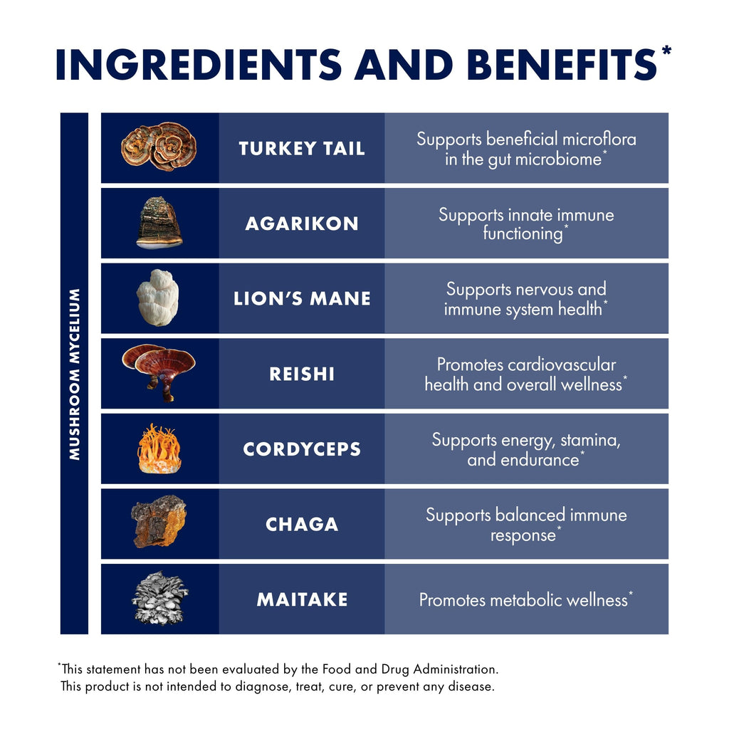 Host Defense MyCommunity Capsules – 17-Species Mushroom Blend for Immune Support (120 Vegan Capsules)