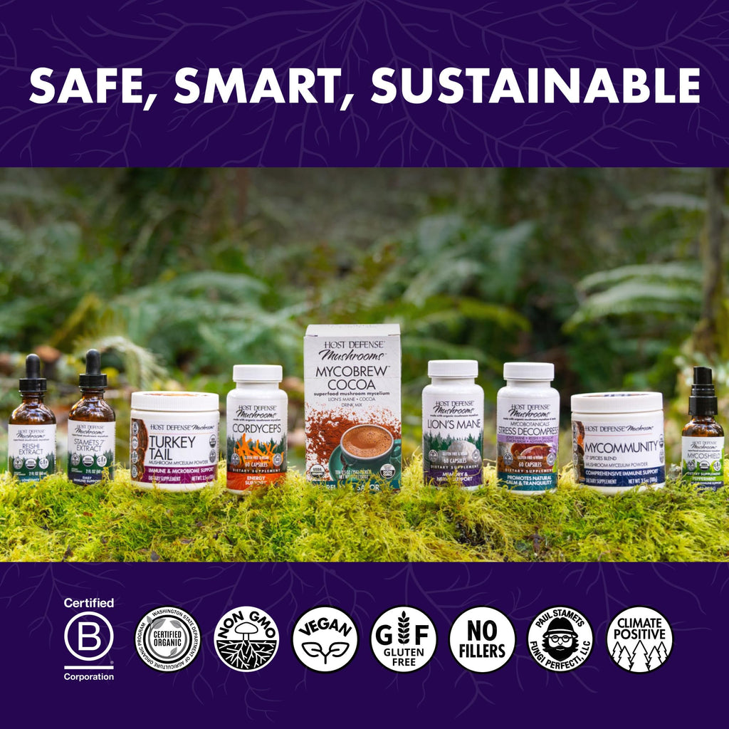 Host Defense Stamets 7-7 Species Mushroom Blend – Immune Support Supplement – 120 Capsules