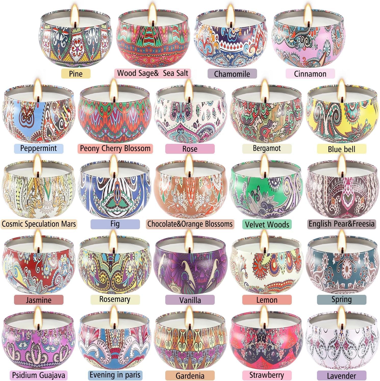 Howemon 24 Pack Scented Candles Set – Natural Soy Wax Aromatherapy Gift for Women