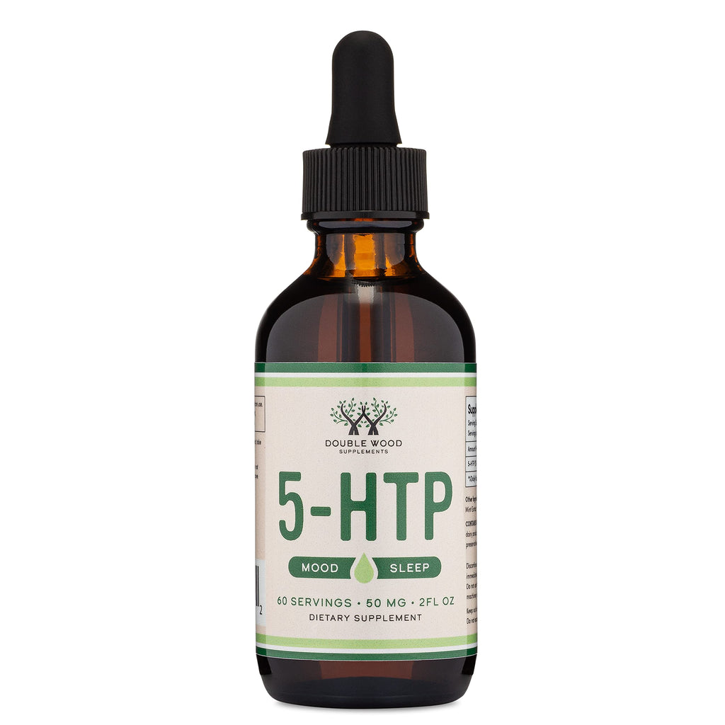 5HTP Liquid Drops - More Absorbable and Effective Than 5 HTP Capsules (60 Servings of 50mg 99%+ 5-HTP) Serotonin Supplement for Mood, Sleep, and Relaxation by Double Wood (Pack of 2)