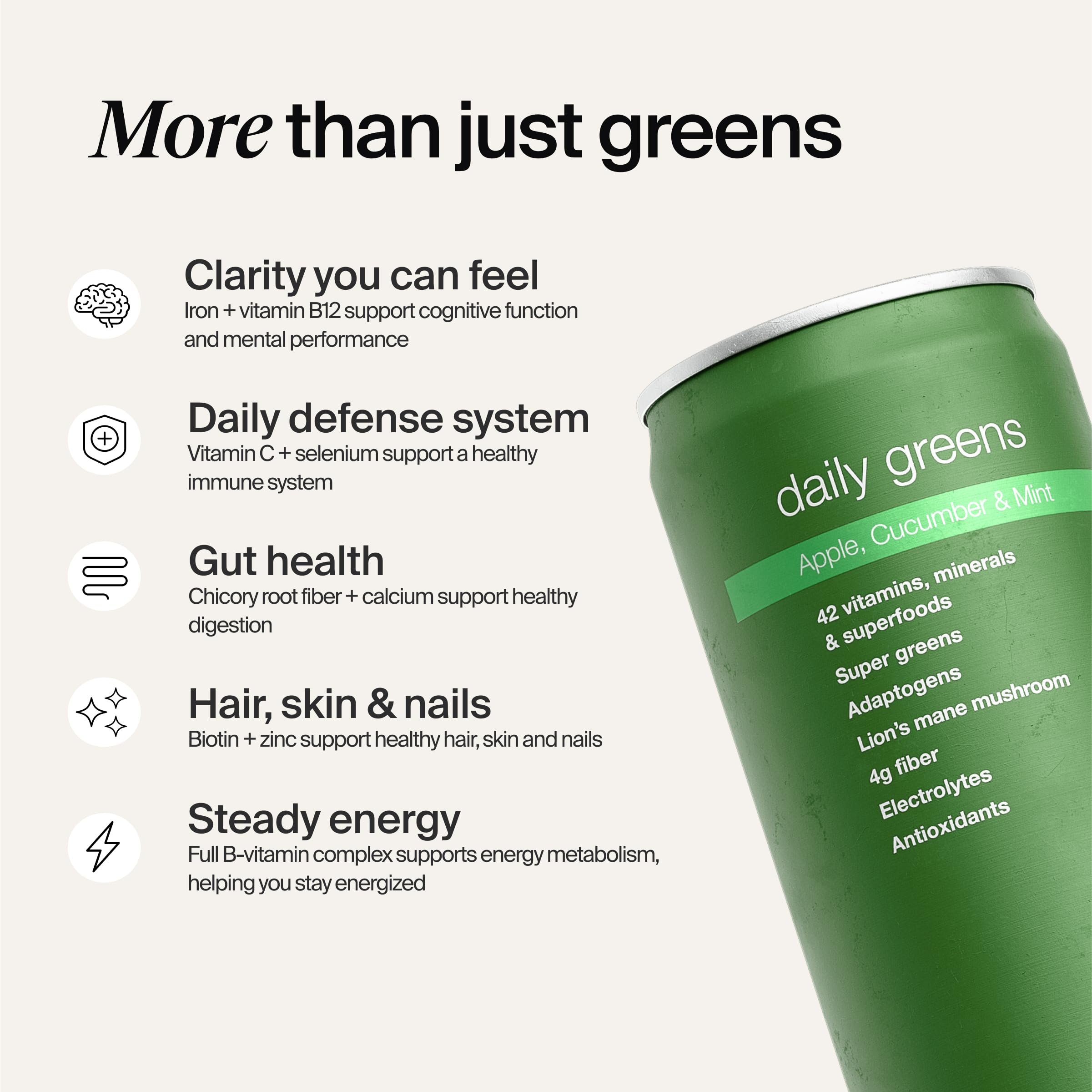 Huel Daily Greens Ready-to-Drink – Apple Cucumber Mint, 12 Fl Oz, 12 Pack | 149 Vitamins & Probiotics