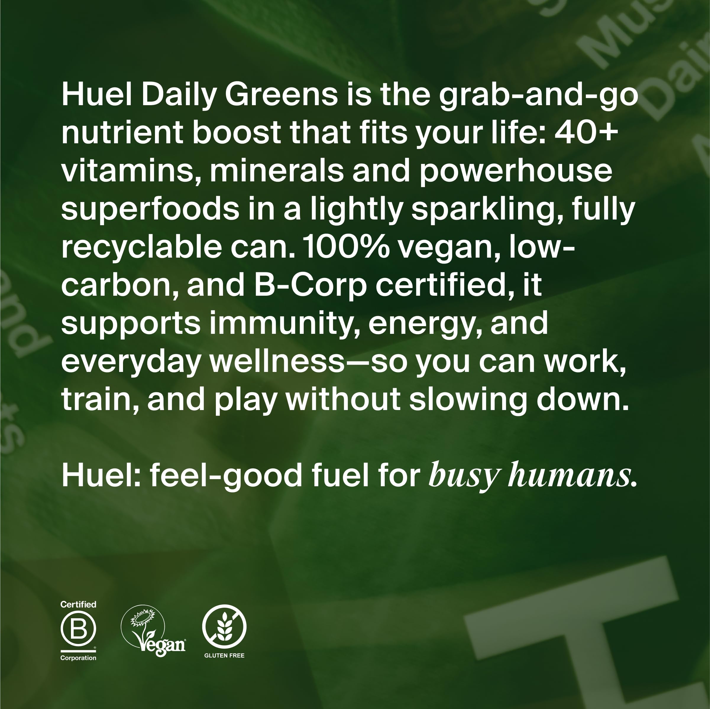 Huel Daily Greens Ready-to-Drink – Apple Cucumber Mint, 12 Fl Oz, 12 Pack | 149 Vitamins & Probiotics