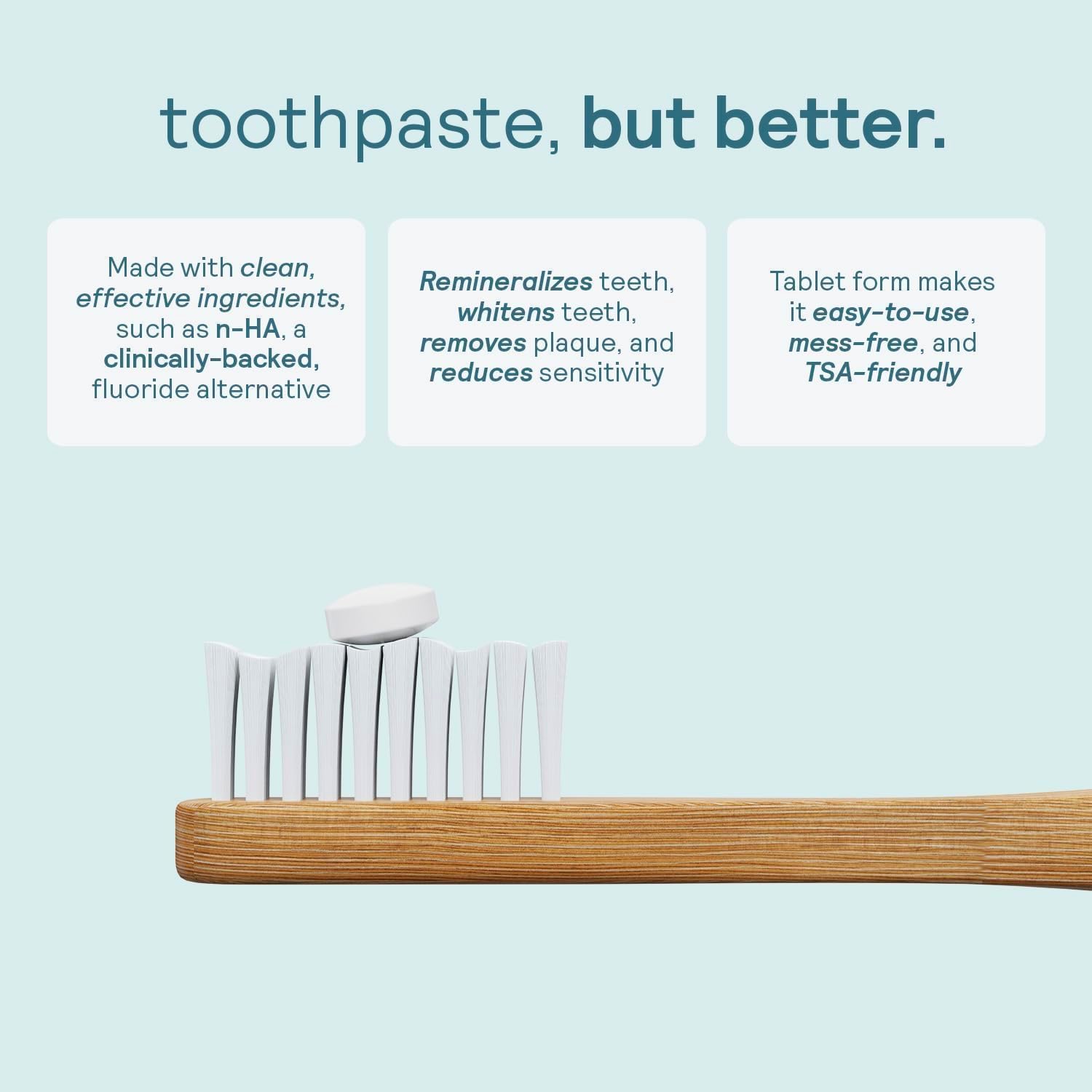 Huppy Toothpaste Tablets Cinnamon - Nano Hydroxyapatite, Fluoride Free, Remineralizing & Whitening | Travel Tin (4 Month Refill)