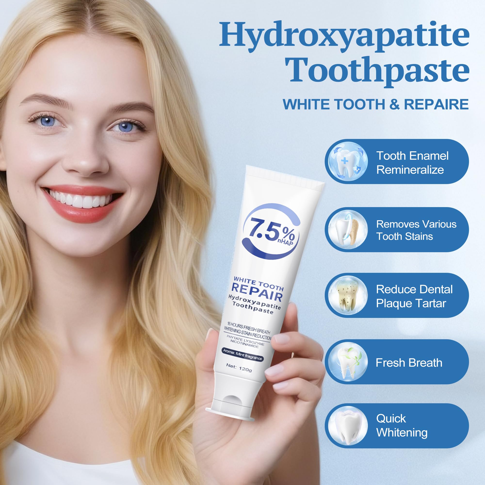 Nano Hydroxyapatite Toothpaste for Enamel Protection & Whitening