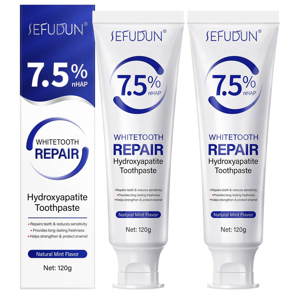 Hydroxyapatite Toothpaste 7.5% – 2 Pack for Sensitive Teeth & Enamel Protection