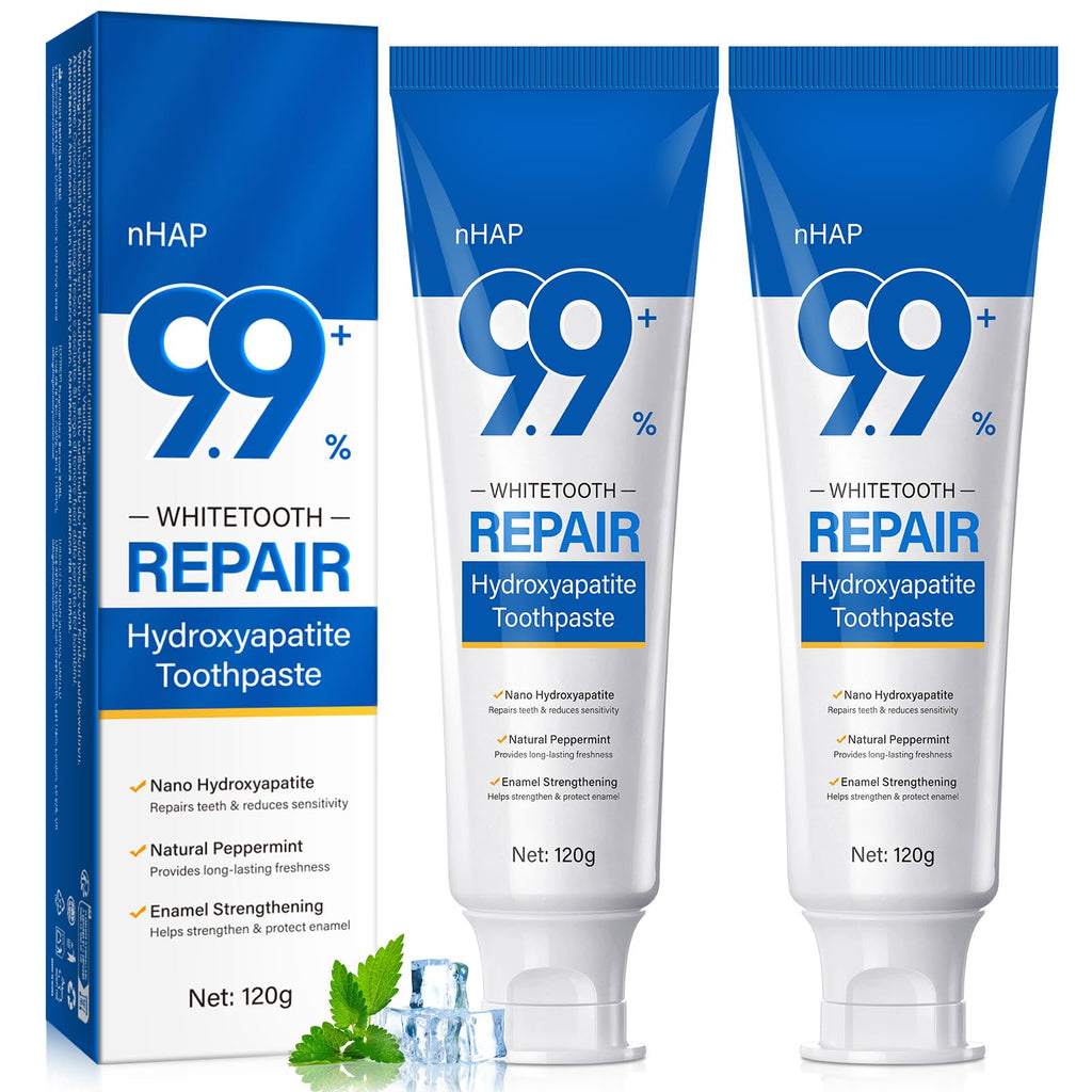 9.9% Hydroxyapatite Toothpaste for Enamel Protection, Whitening & Sensitivity Relief | Natural Peppermint