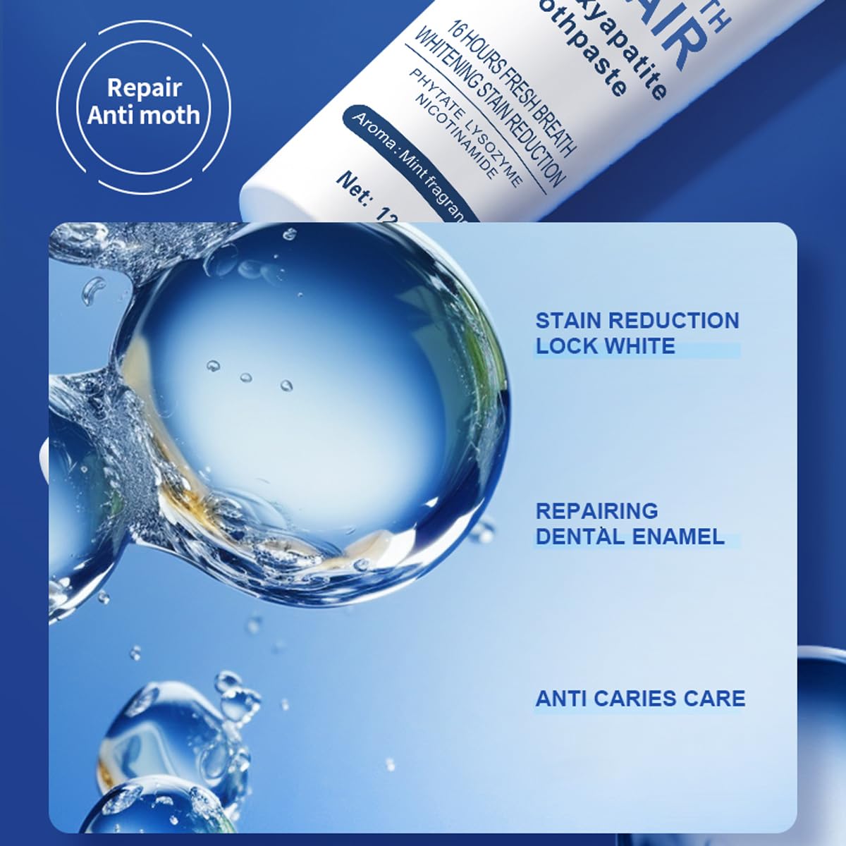 Hydroxyapatite Toothpaste for Enamel Protection & Strengthening - Gentle Mint, 4.23oz (2pcs)
