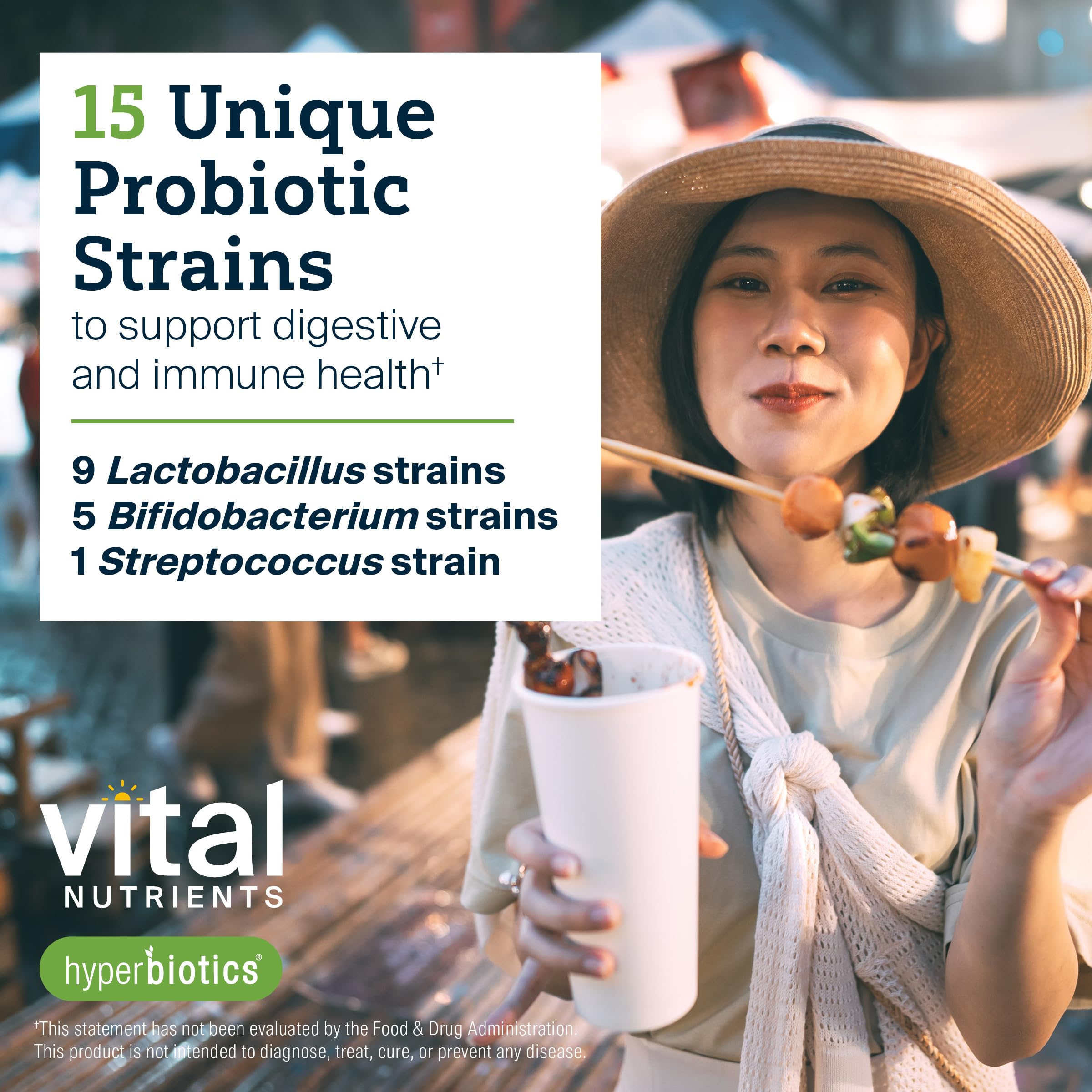 Hyperbiotics Vital Nutrients Pro-15 Probiotics & Prebiotics for Women & Men – 60 Time-Release Pearls, 15 Strains