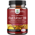 Icelandic Wild-Caught Cod Liver Oil Softgels – 1000mg Omega-3, EPA/DHA, Vitamin A & D – 240 Count