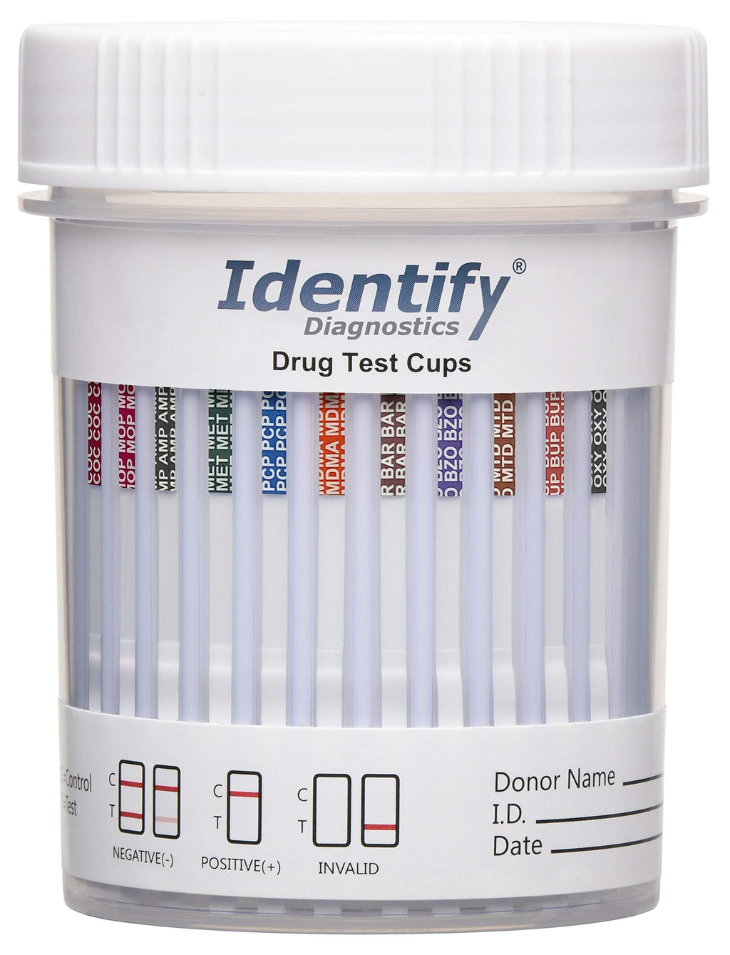 Identify Diagnostics 12-Panel Drug Test Cup - 10 Pack | CLIA-Waived Instant Urine Test Kit