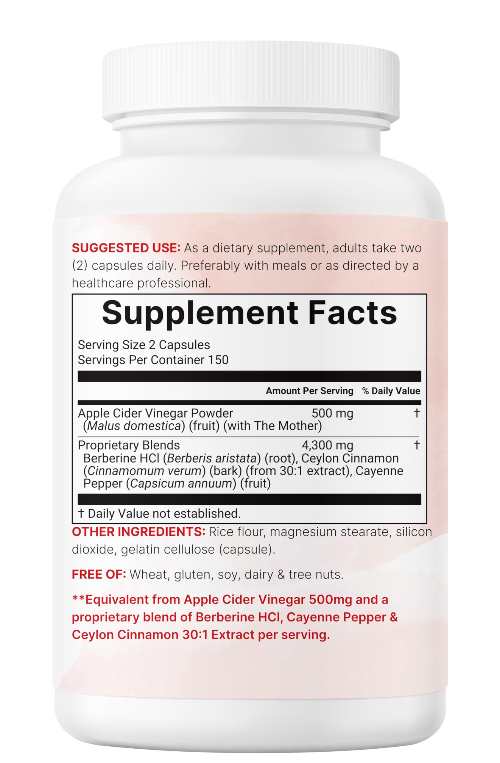 Micro Ingredients Apple Cider Vinegar Capsules – 4,800mg per Serving, 300 Caps | Immune & Digestion Support