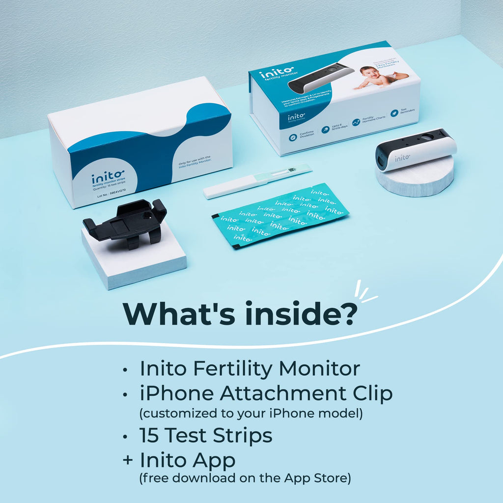 Inito Fertility Monitor & Hormone Tracker – Ovulation Tracking | 15 Strips | iPhone 13 Mini Compatible